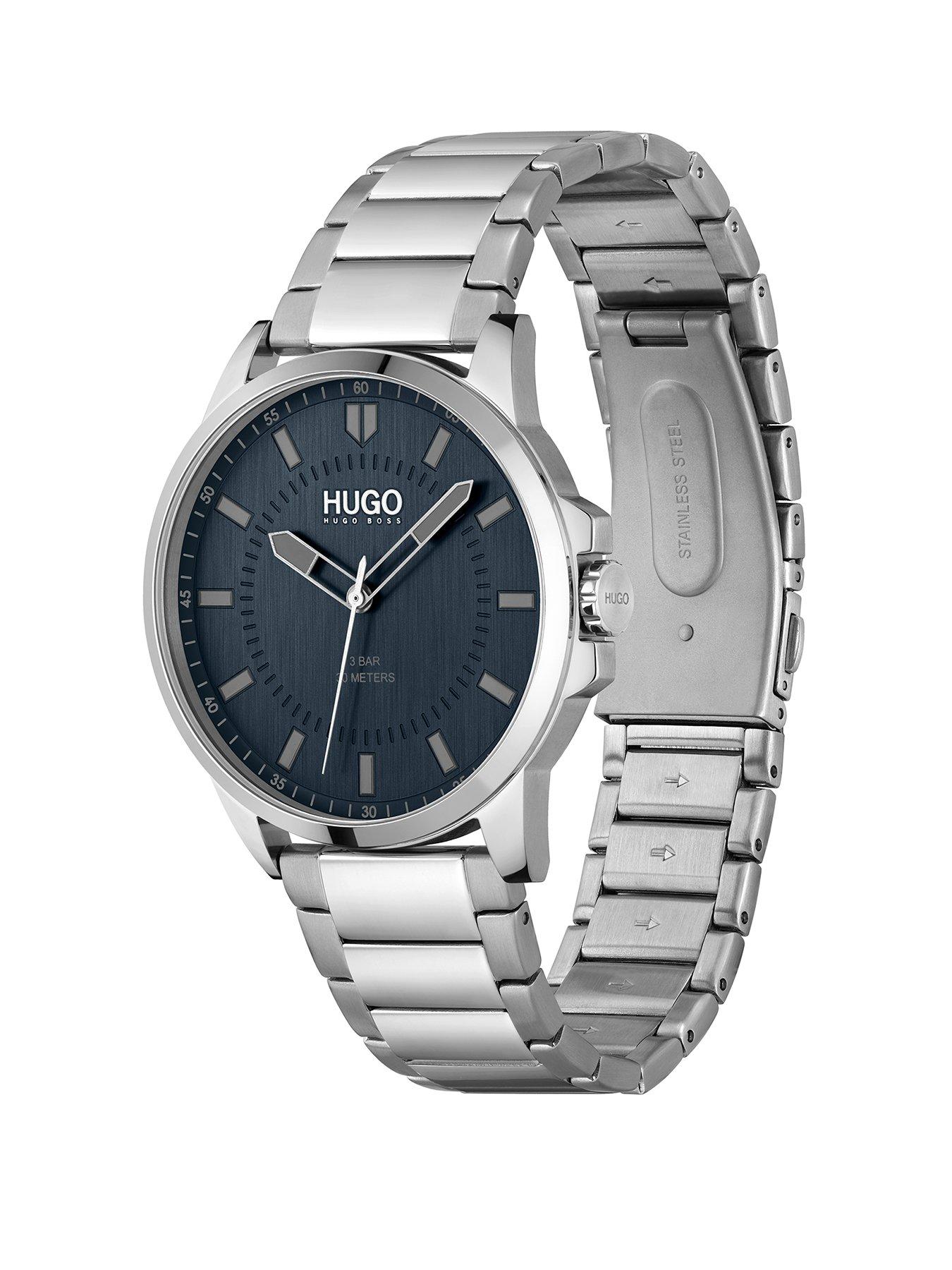 hugo-hugo-first-blue-dial-and-stainless-steel-bracelet-gents-watchstillFront