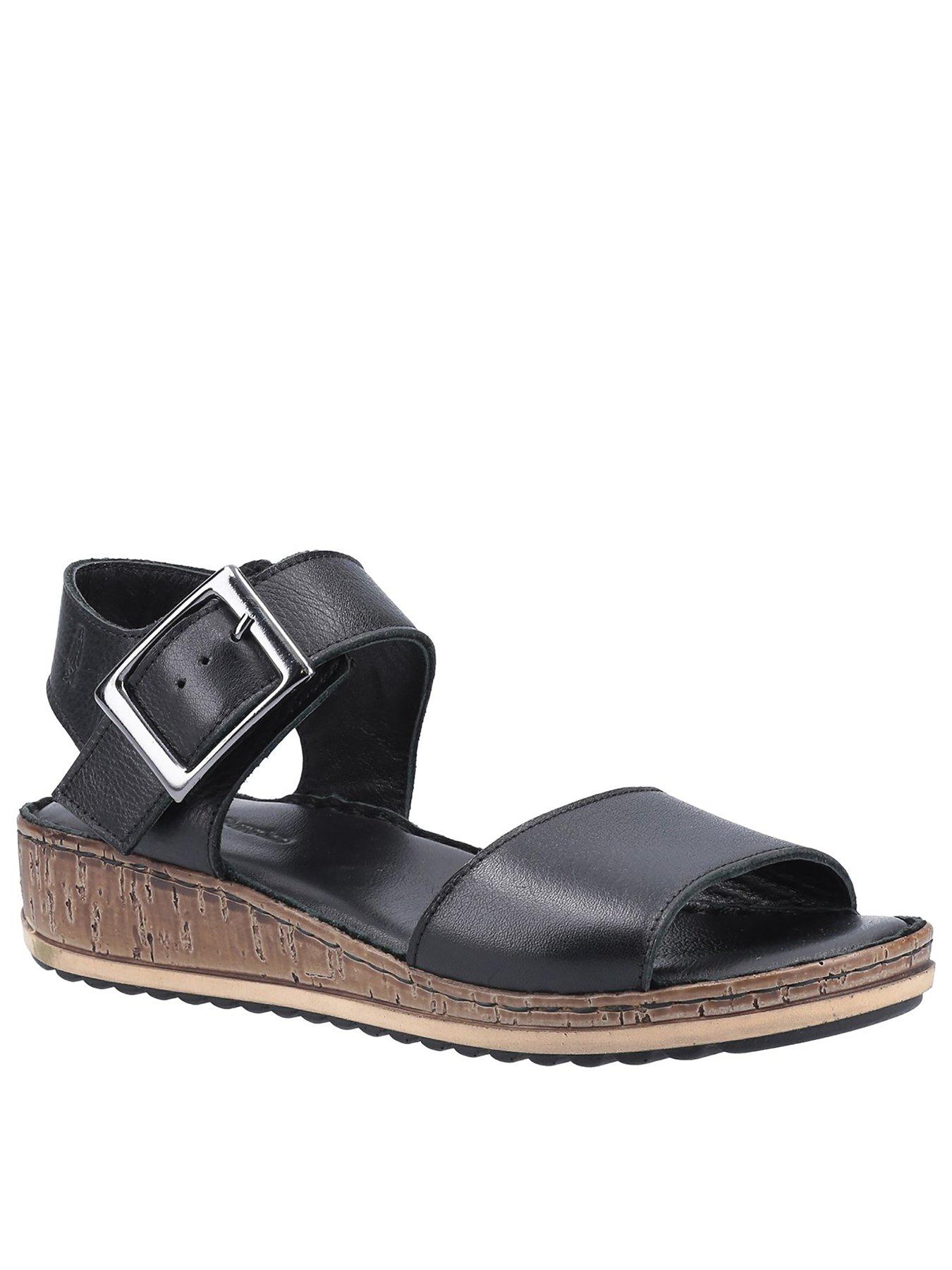 Image 1 of 4 of Hush Puppies Ellie Wedge Sandal - Black