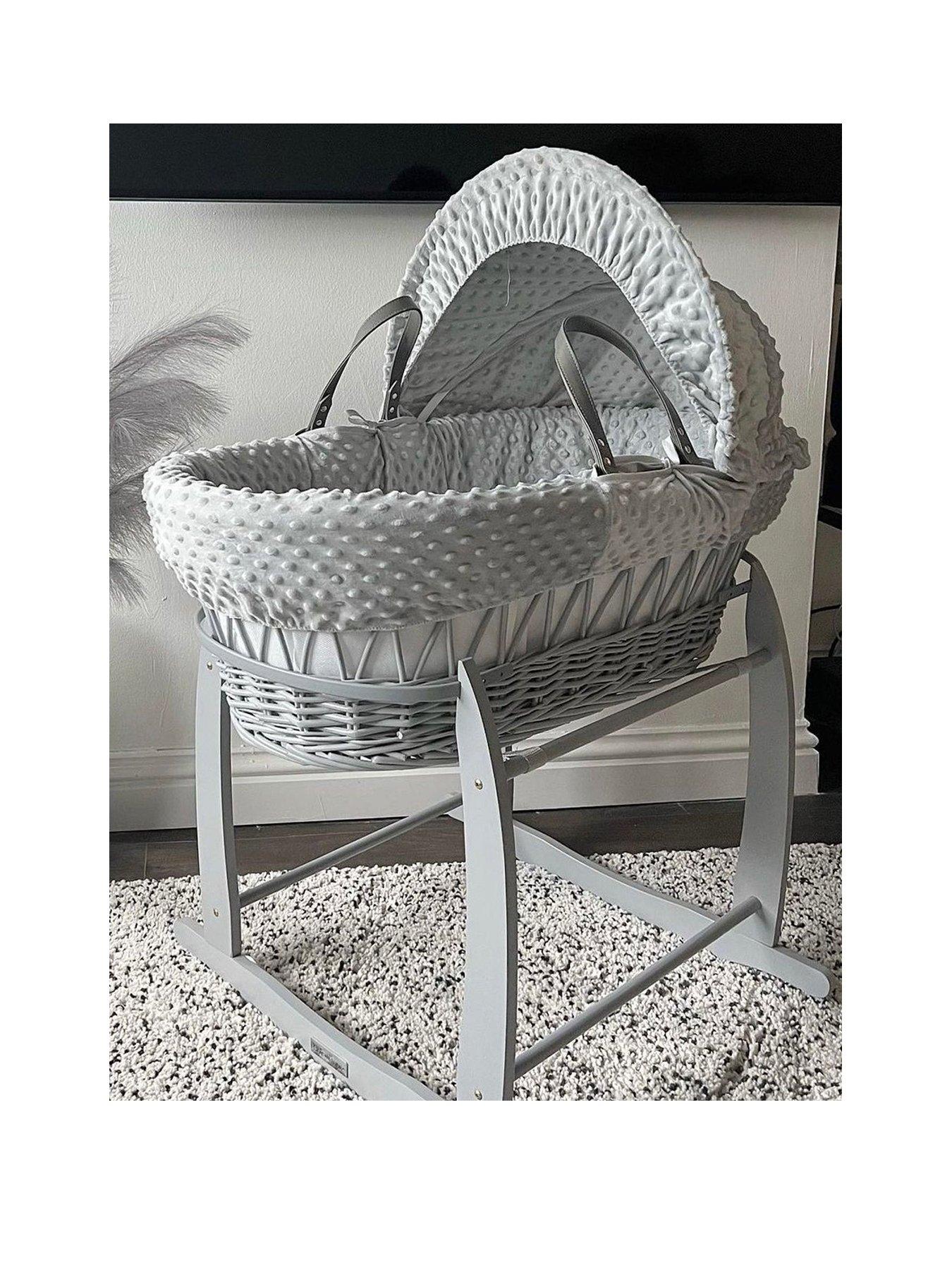 clair-de-lune-dimple-grey-wicker-moses-basket-amp-deluxe-rocking-stand-greystillFront