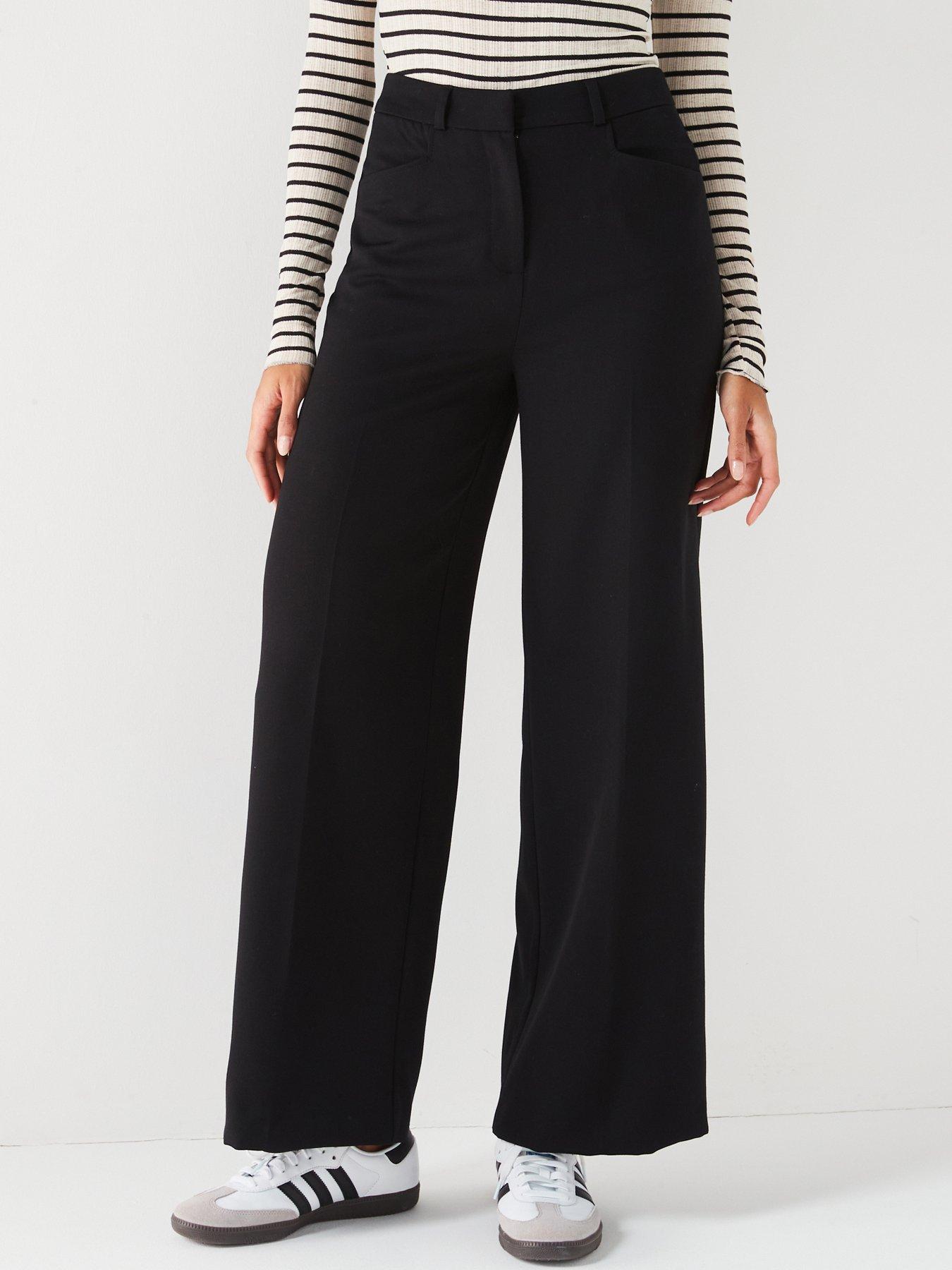 Image 1 of 6 of The Very Collection Wide Leg Trouser - Black