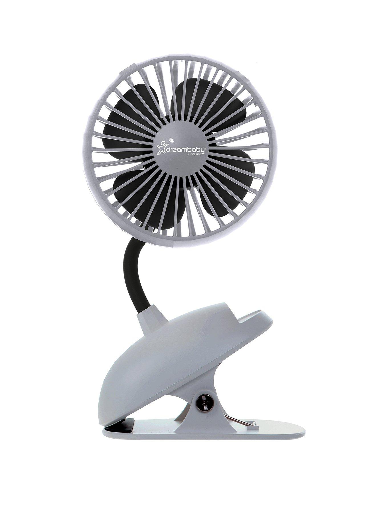 dreambaby-usb-rechargeable-clip-on-caged-fan-grey