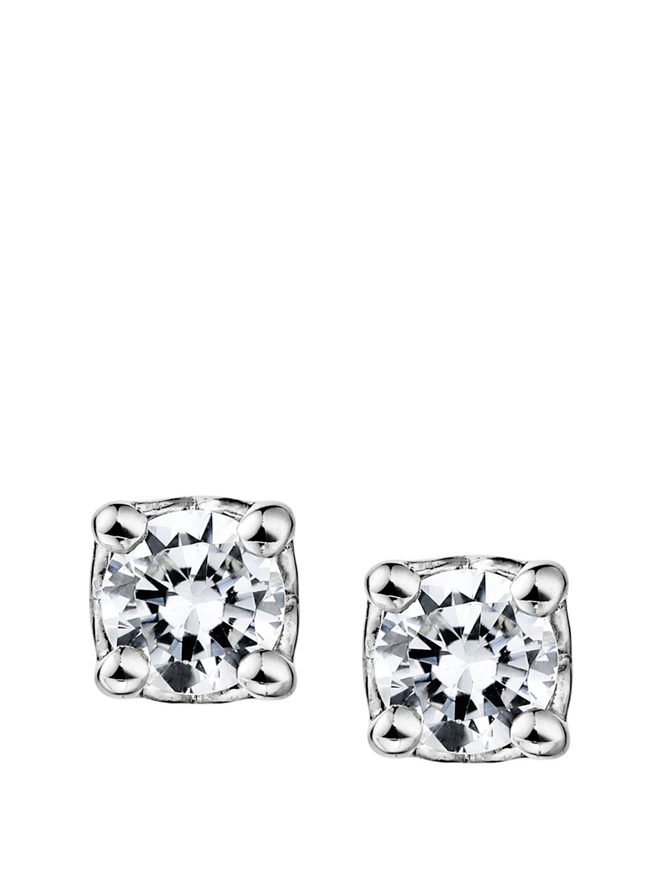 Dkny glamour white discount cubic zirconia earrings