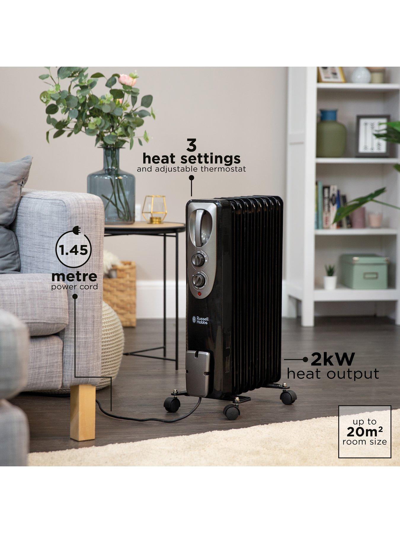 Russell Hobbs Oil Filled Radiator - 9 Fin RHOFR5002B | Very Ireland