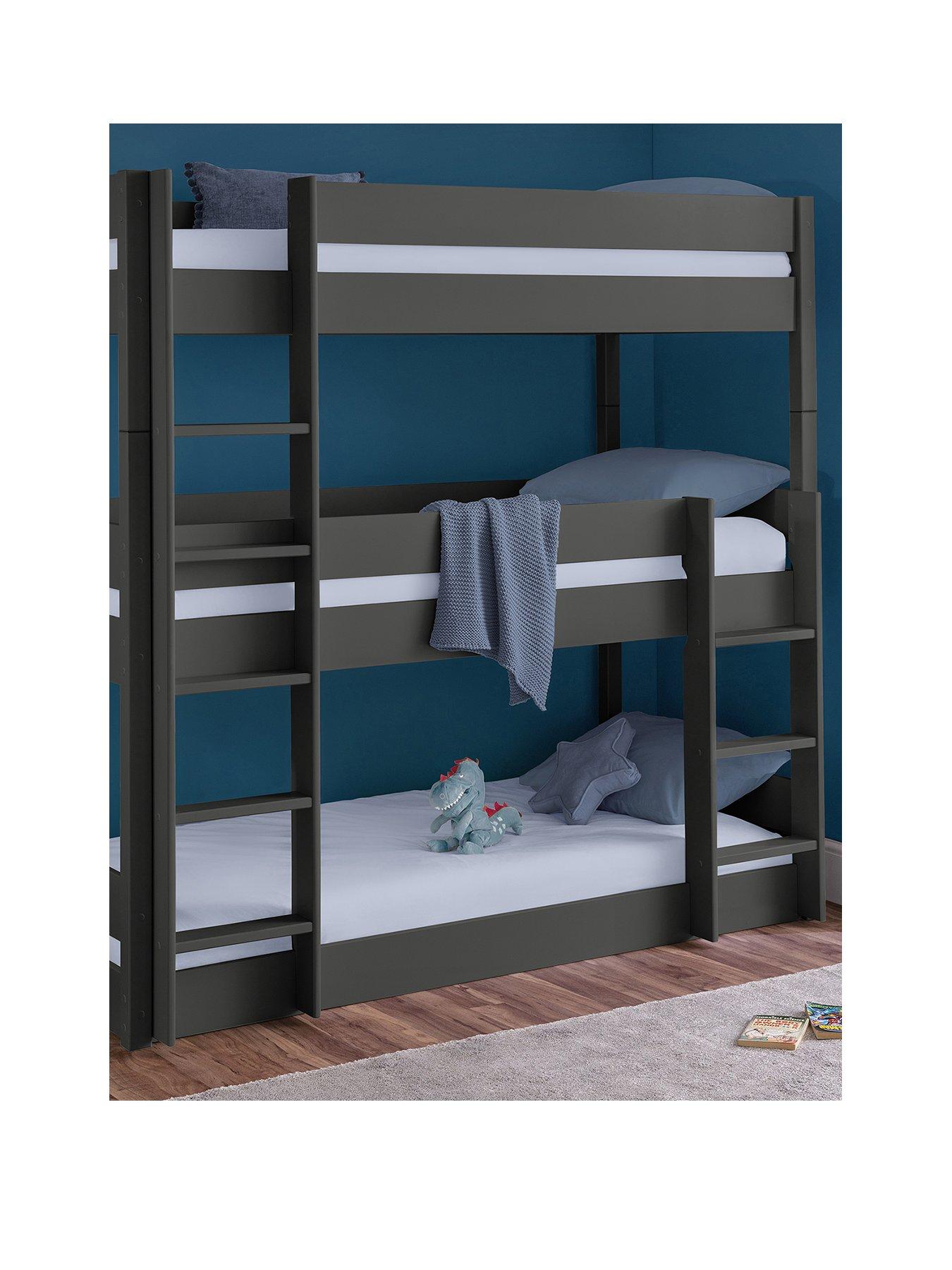 julian-bowen-trio-triple-stacker-bunk-bed-anthracite-grey-includes-spring-mattressesstillFront