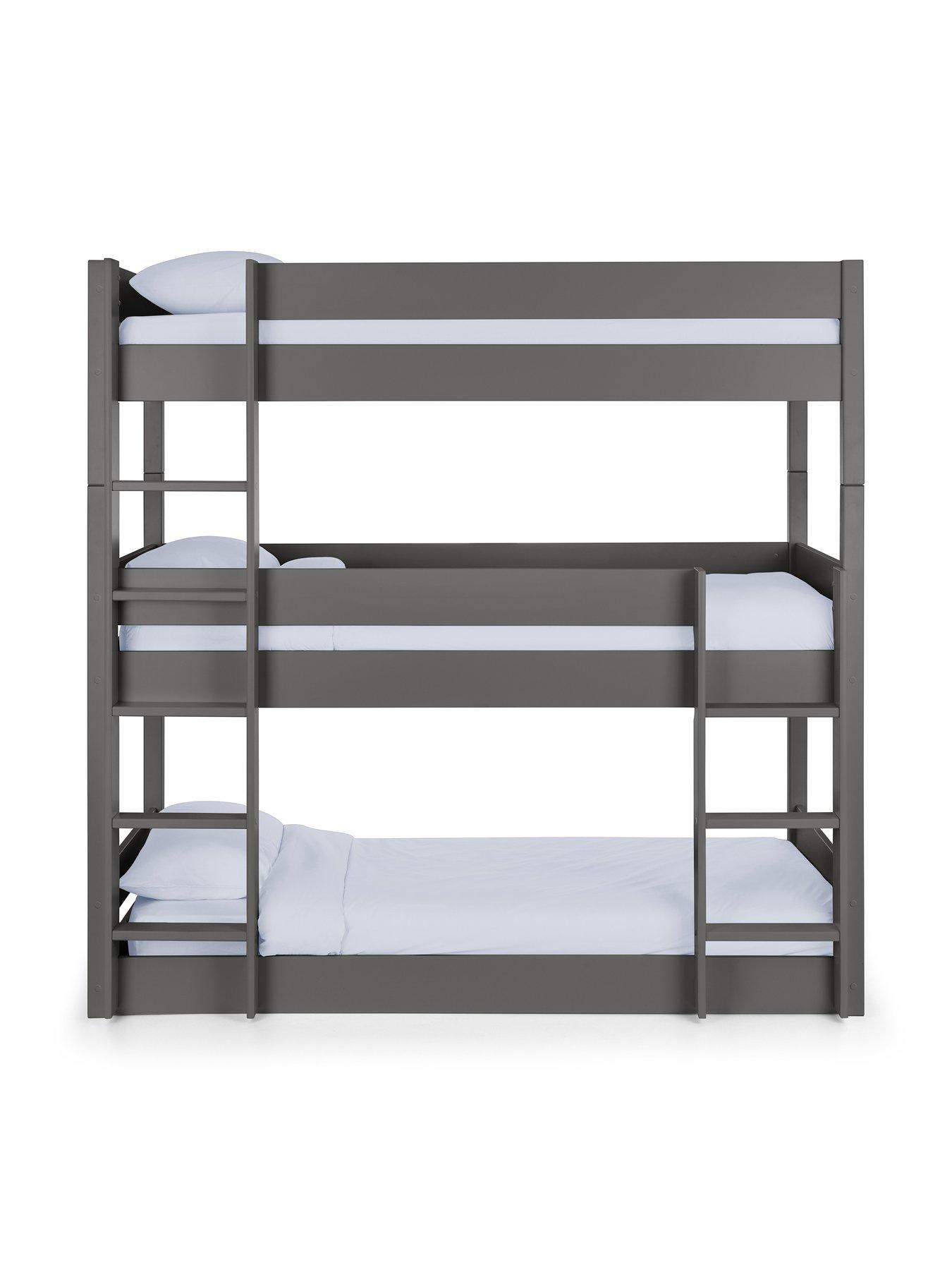 Image 3 of 7 of Julian Bowen Trio Triple Stacker Bunk Bed with Spring Mattress Option&nbsp;- Anthracite Grey