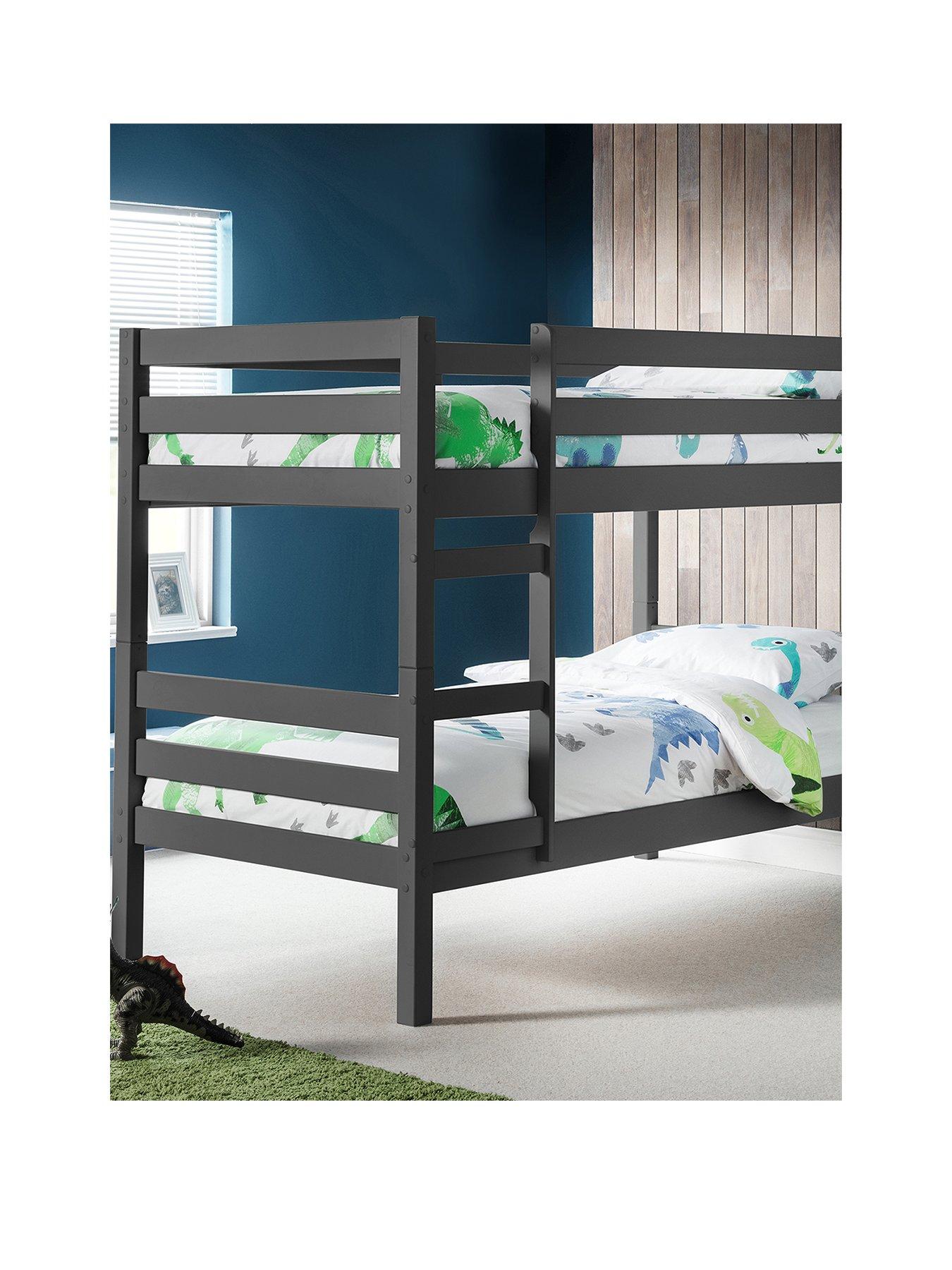Image 2 of 7 of Julian Bowen Camden Bunk Bed with Spring Mattresses Option - Anthracite Grey