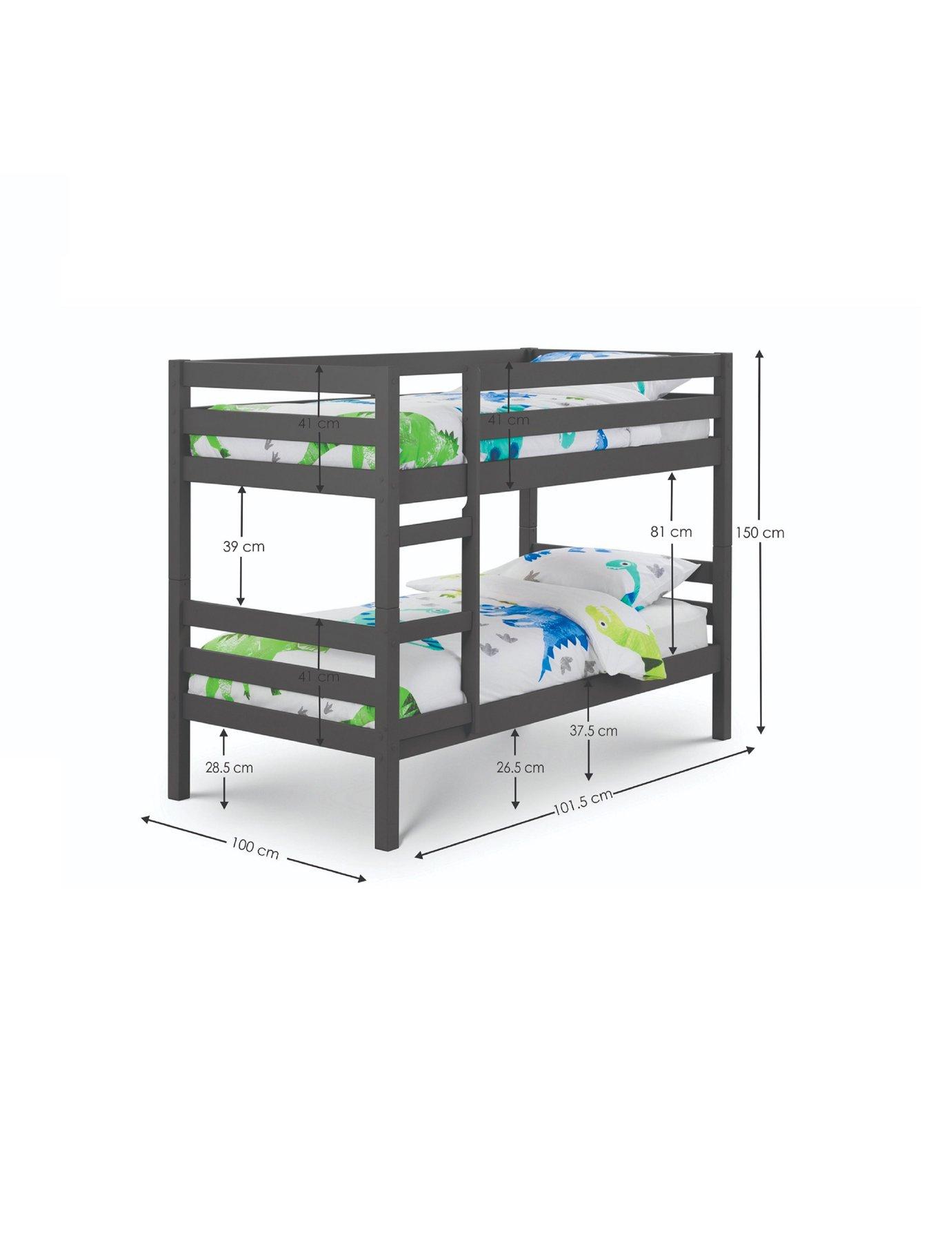 Image 7 of 7 of Julian Bowen Camden Bunk Bed with Spring Mattresses Option - Anthracite Grey
