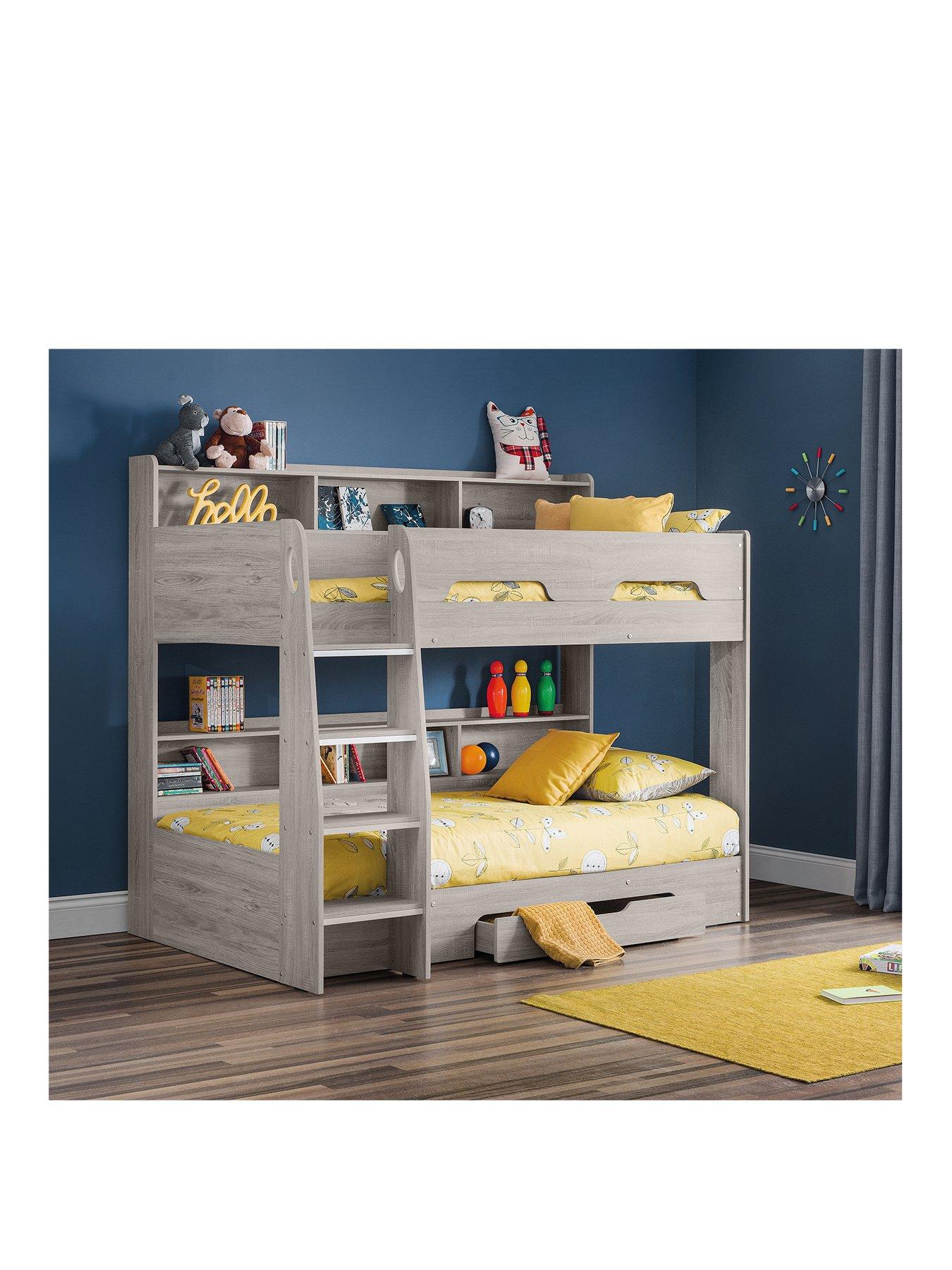 Bunk bed with double on sale bed and storage