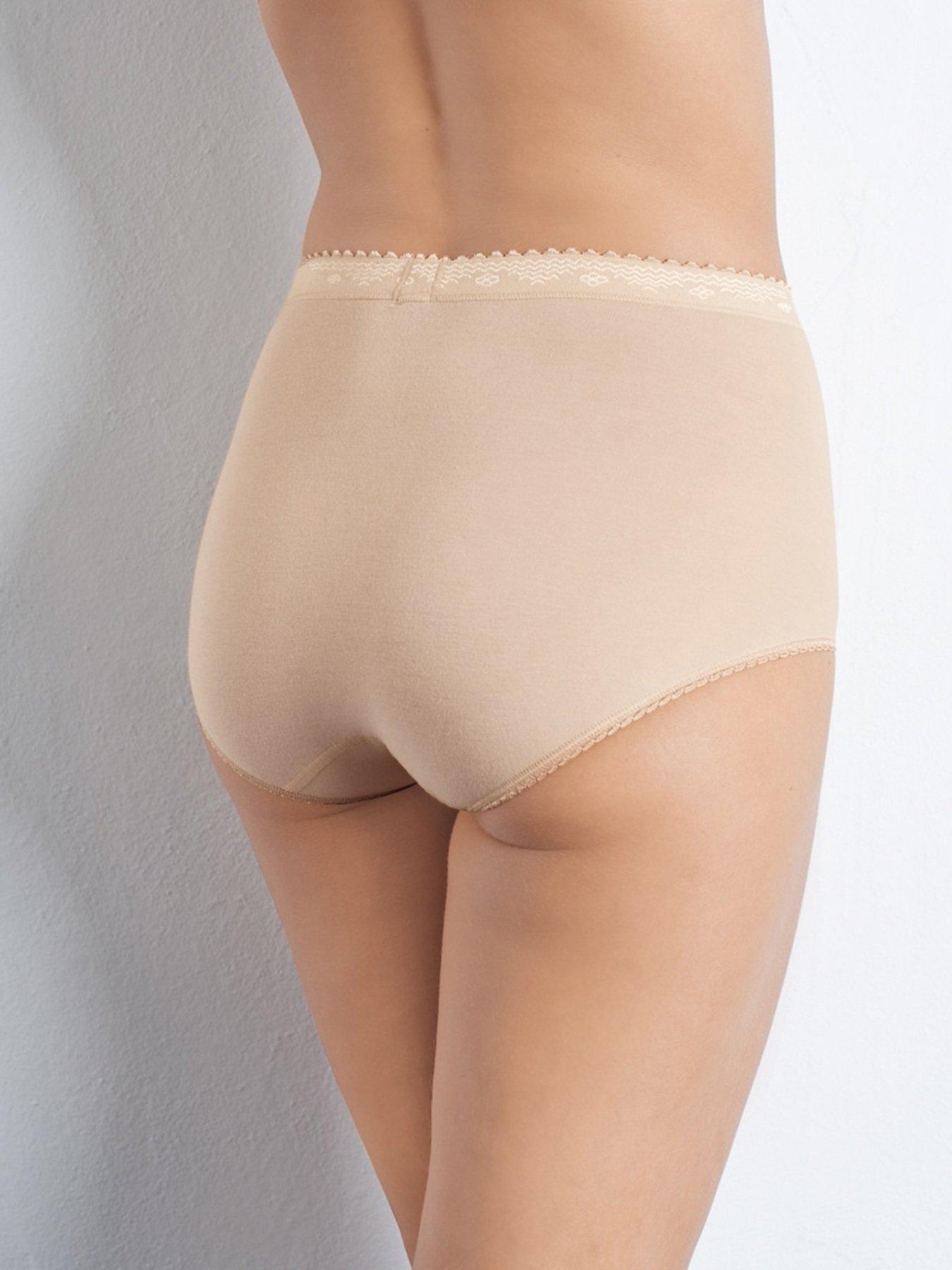 Image 3 of 4 of Sloggi Womens Double-Layer Front 2 Pack Control Maxi Briefs - Skin