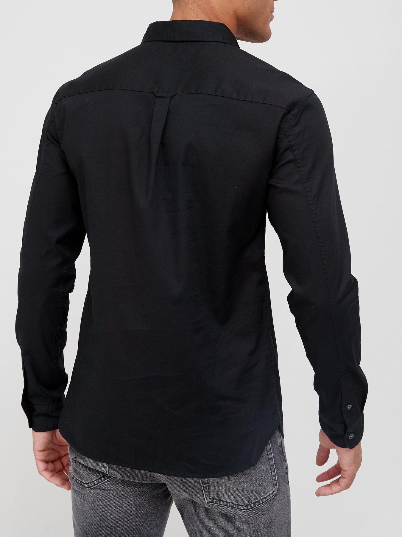 Image 2 of 4 of AllSaints Hawthorne Long Sleeve Shirt - Black