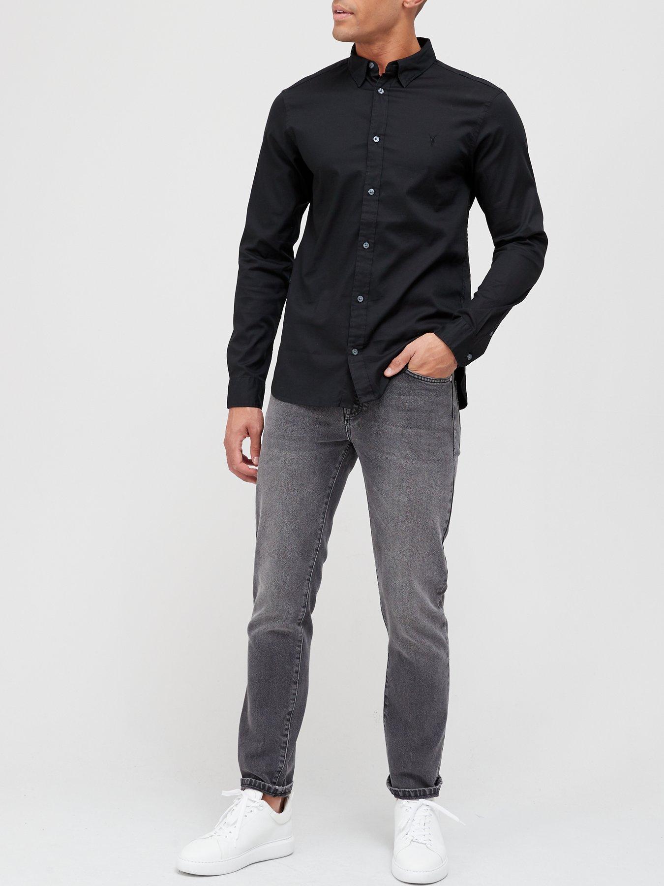Image 3 of 4 of AllSaints Hawthorne Long Sleeve Shirt - Black