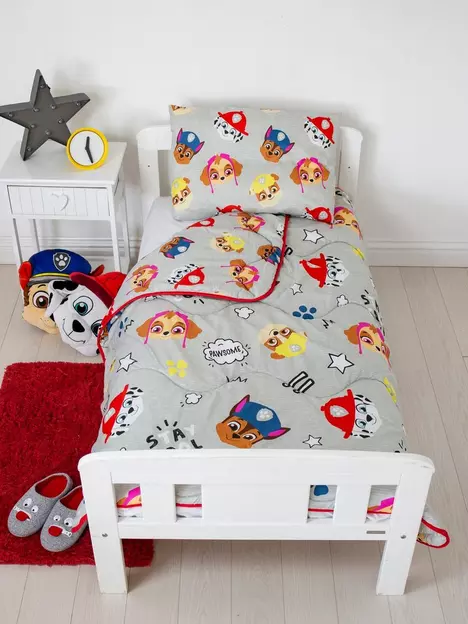 prod1090274608: Paw Patrol Coverless Quilt 4 Tog Toddler With Filled Pillow - Multi