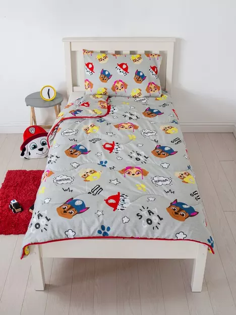 prod1090274609: Paw Patrol Coverless Quilt 4.5 Tog Single With Pillowcase - Multi