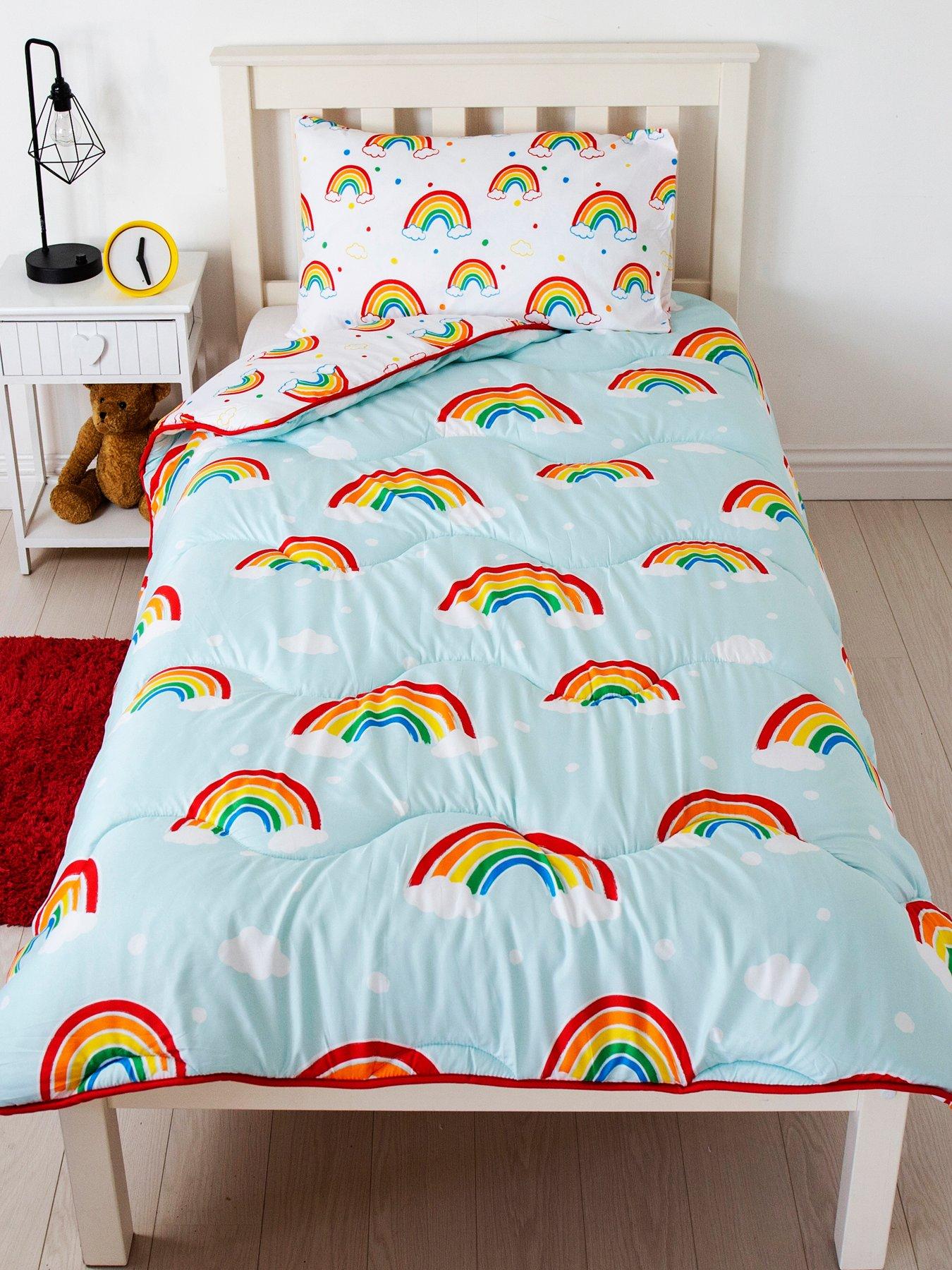 Image 1 of 6 of Rest Easy Sleep Better Rainbow Coverless Quilt 10.5 Tog Single With Pillowcase - Multi