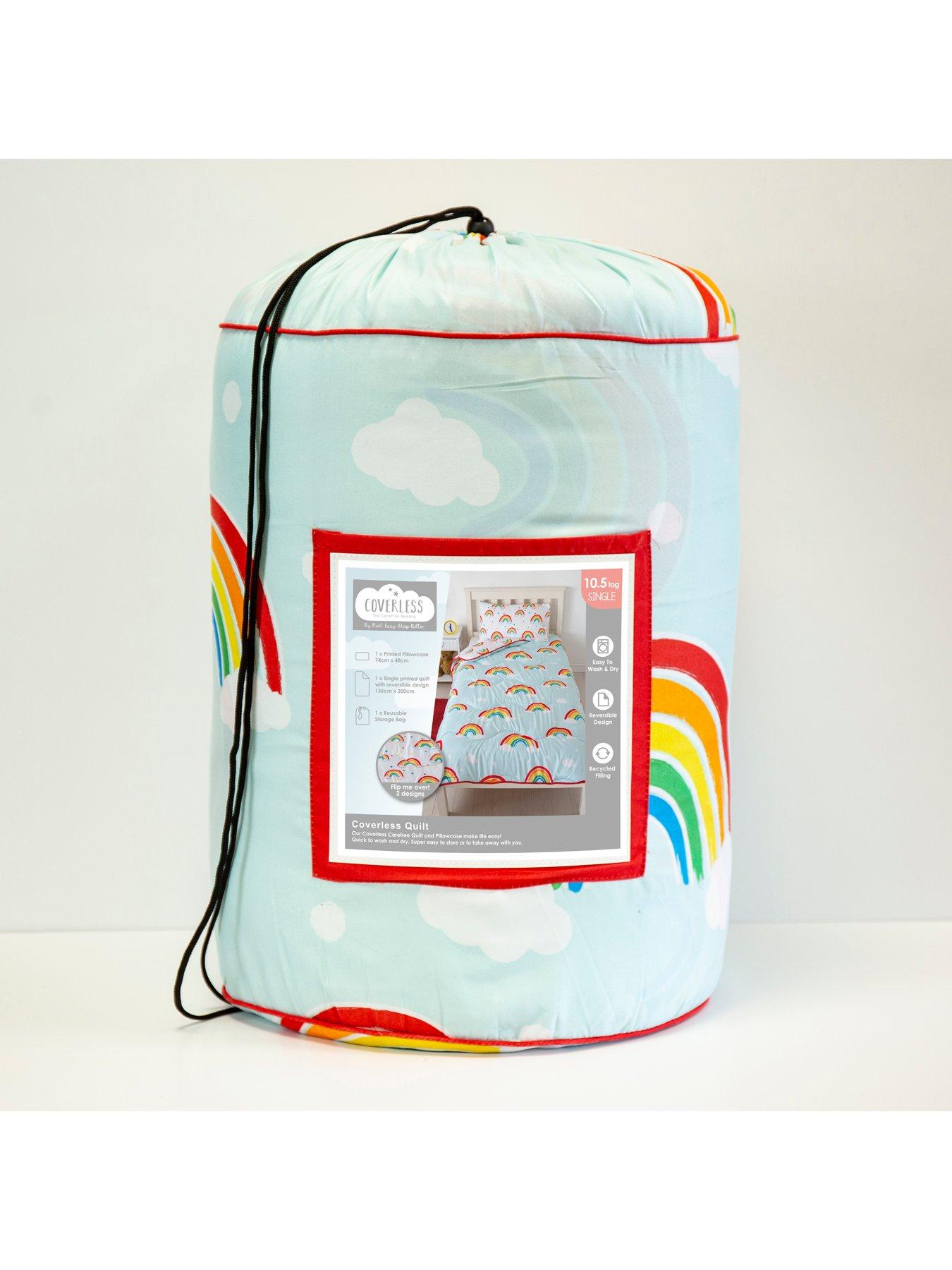 Image 3 of 6 of Rest Easy Sleep Better Rainbow Coverless Quilt 10.5 Tog Single With Pillowcase - Multi