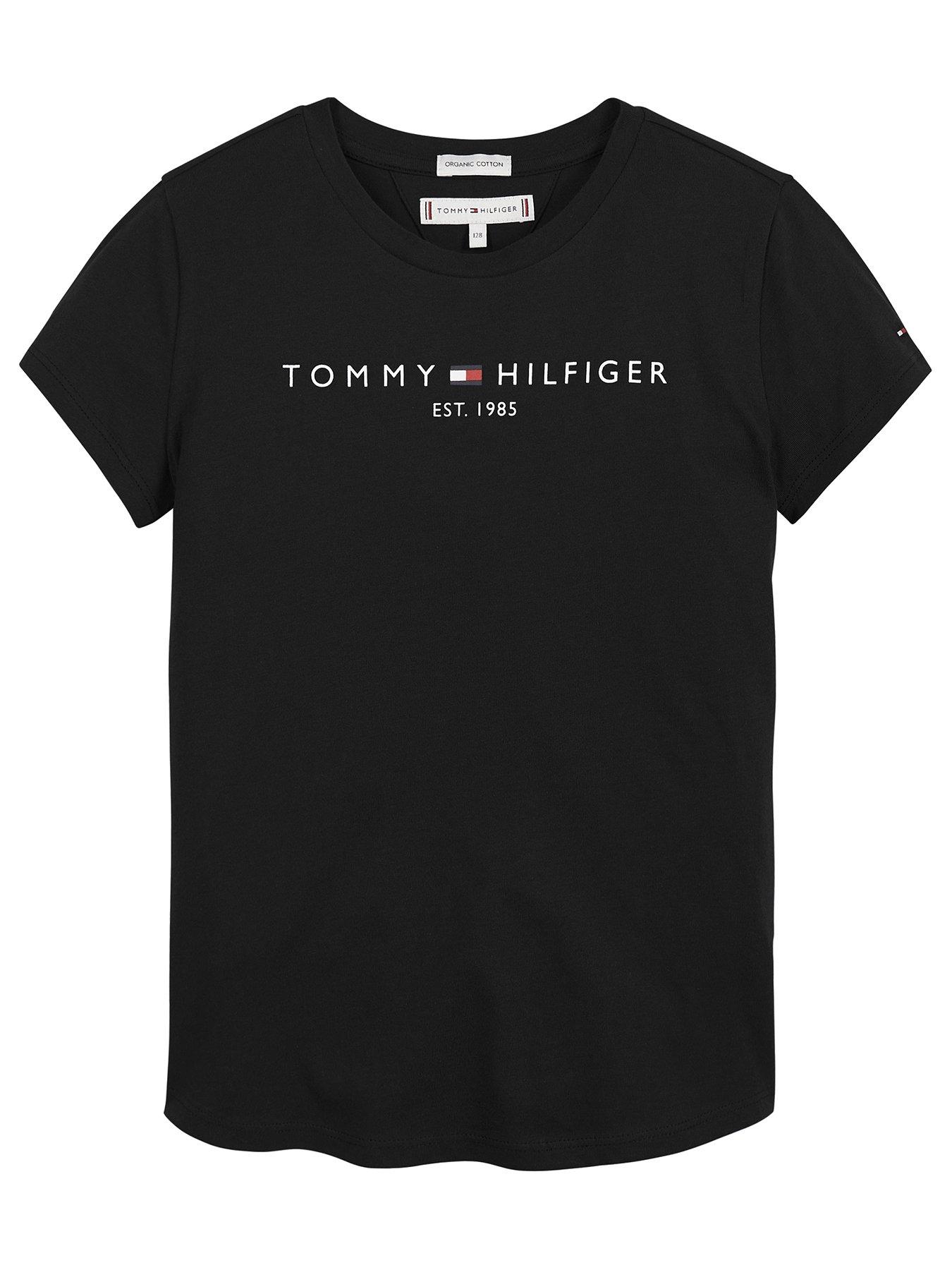 tommy-hilfiger-girls-essential-short-sleeve-t-shirt-blackfront