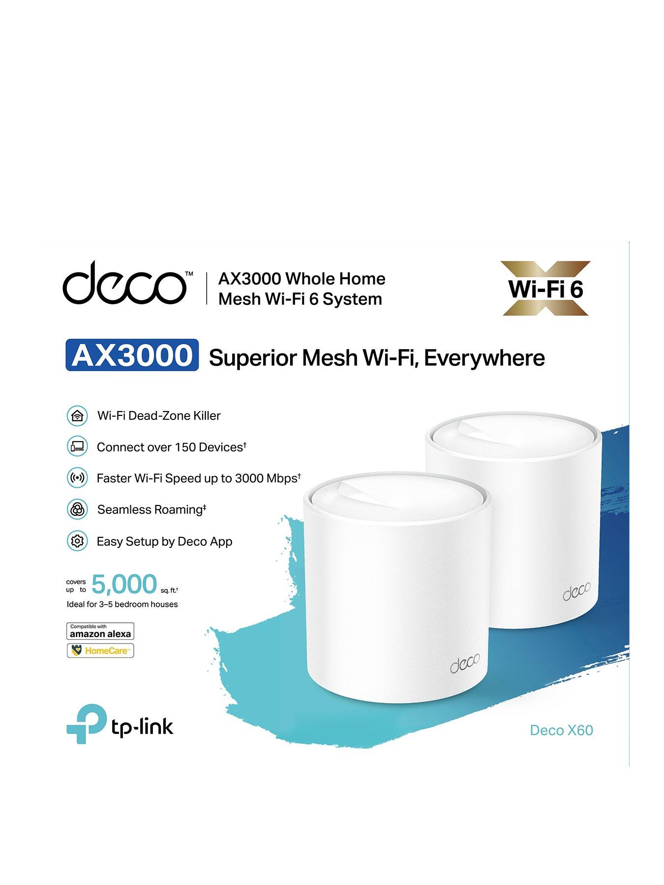 TP Link Deco X60 (2-Pack) AX3000 Wi-Fi 6 Whole Home Wi-Fi | Very