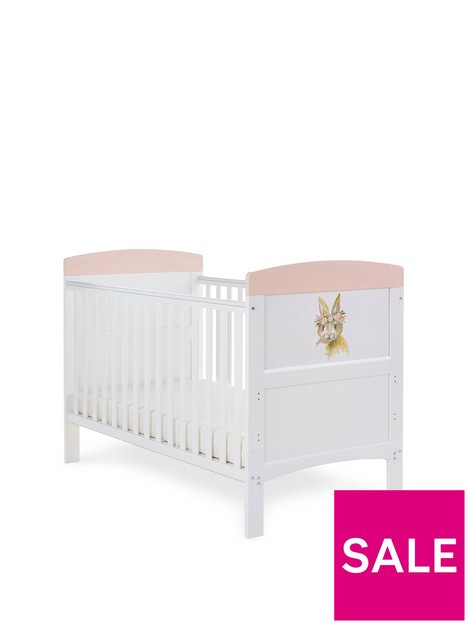 obaby-grace-inspire-cot-bed-rabbit-pink