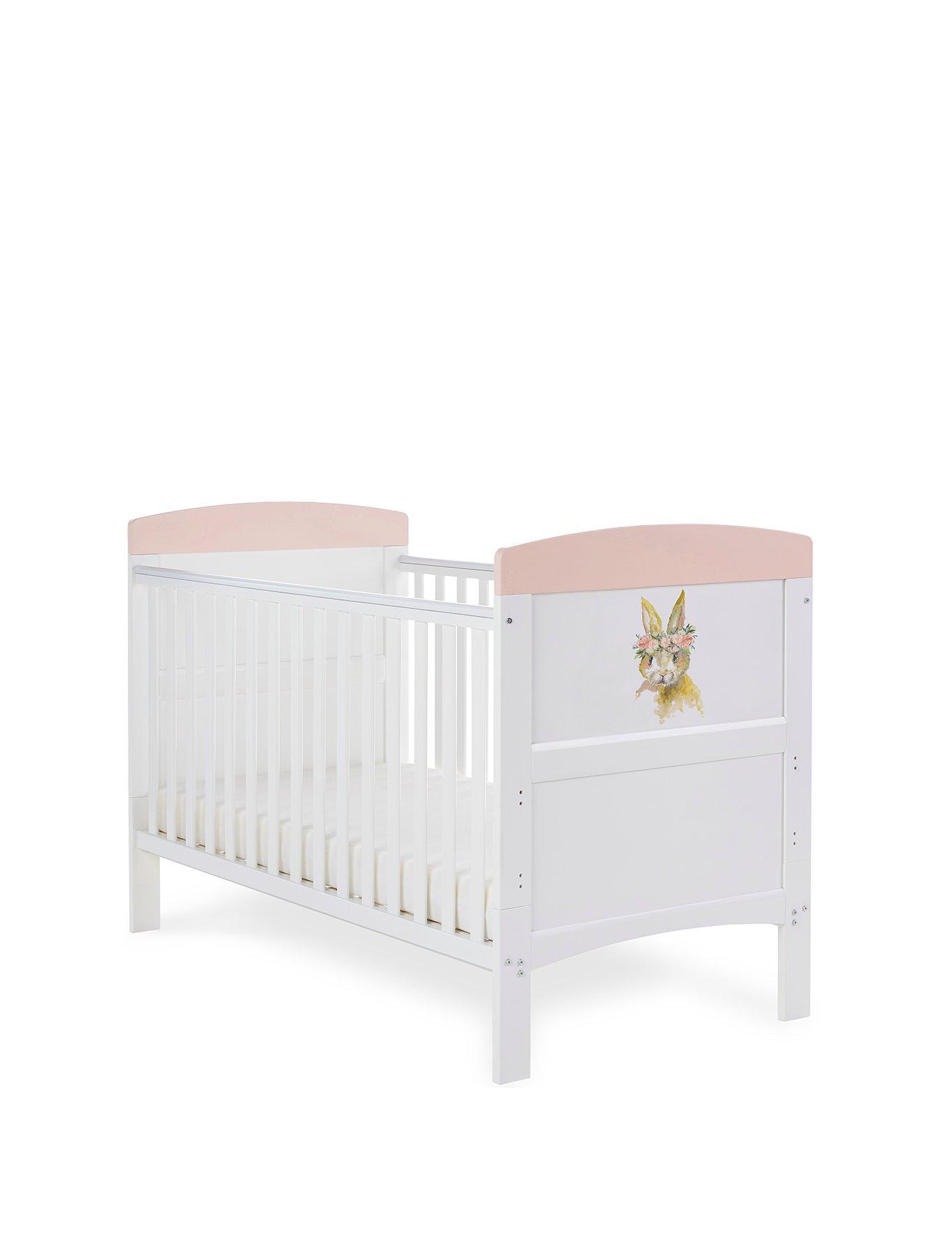 Image of Obaby Grace Inspire Cot Bed Rabbit - Pink
