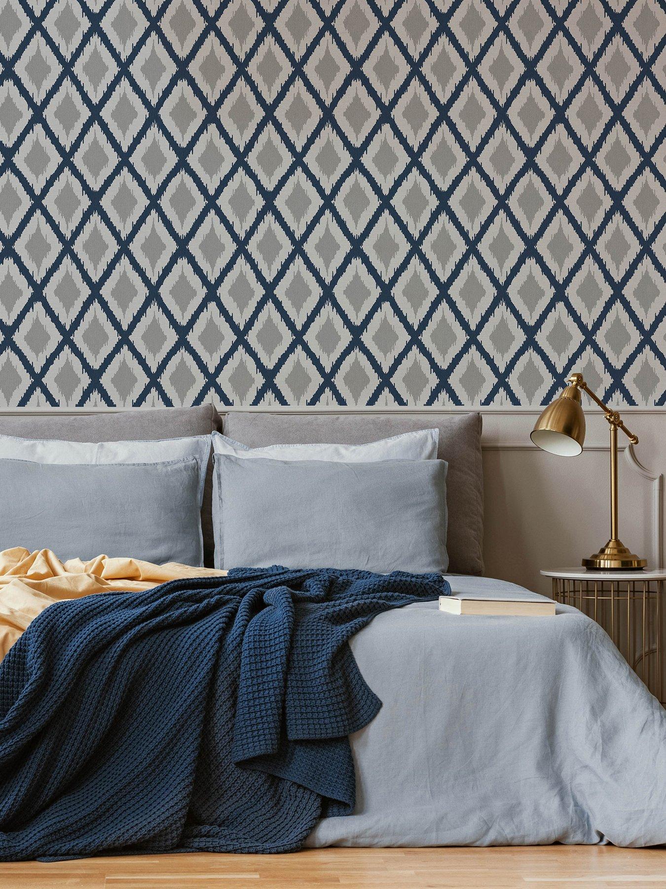 undefined Ikat Blue Wallpaper