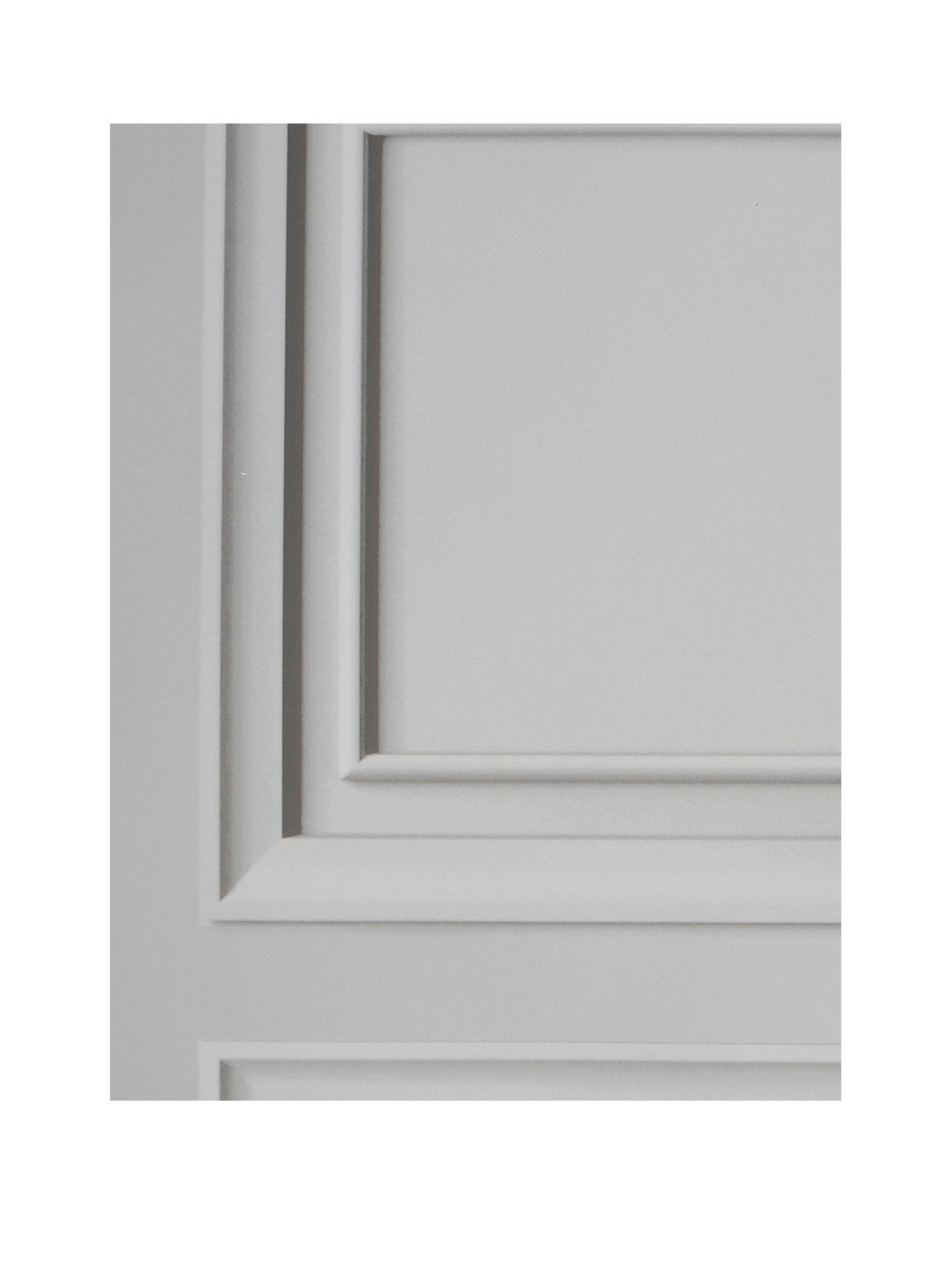 Image 2 of 3 of Fresco Wood Panel Grey Wallpaper