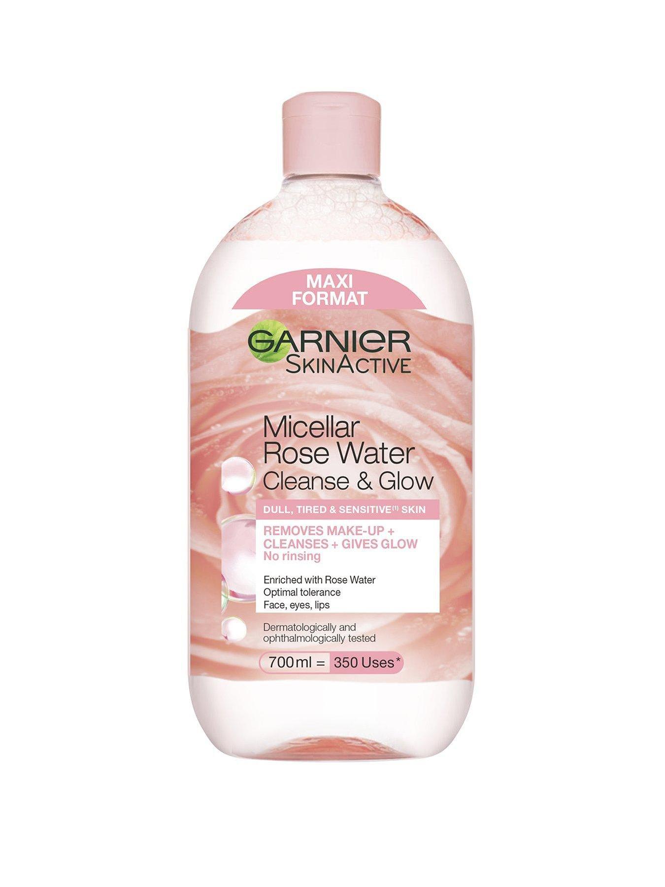 Garnier Garnier Micellar Rose Cleansing Water, Glow Boosting Face and Eye Make-Up Remover  &  Cleanser for Dull and Sensitive Skin 700ml