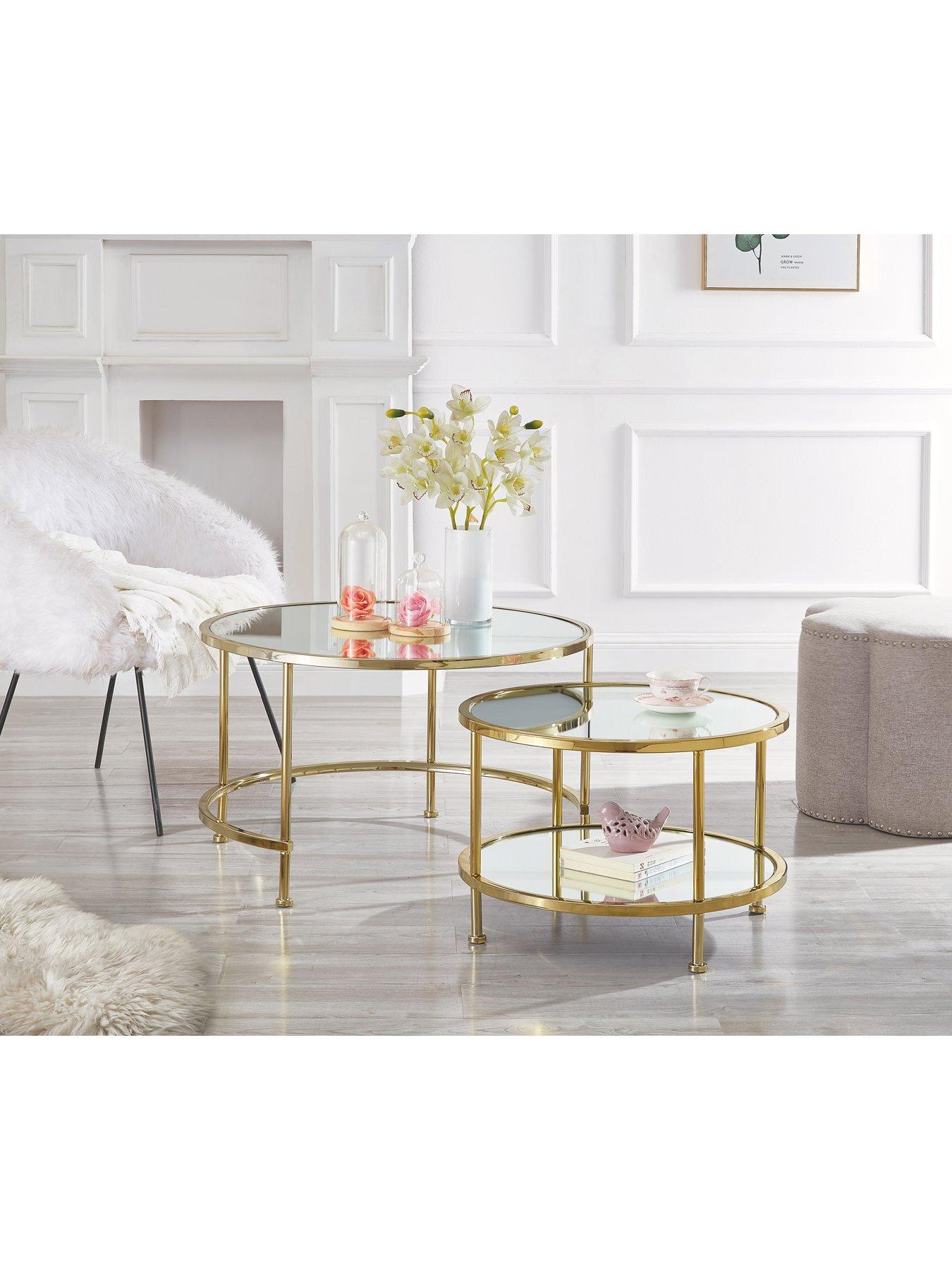 Coffee table outlet in gold