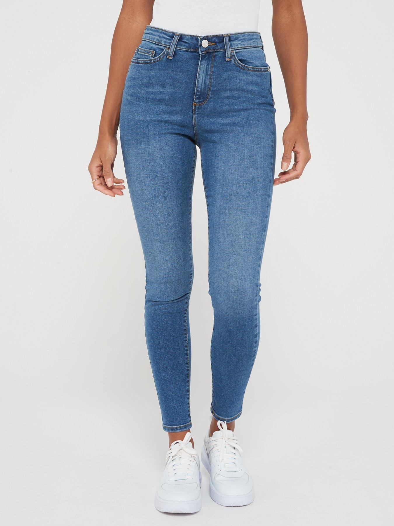 undefined Short Florence High Rise Skinny Jeans - Mid Wash