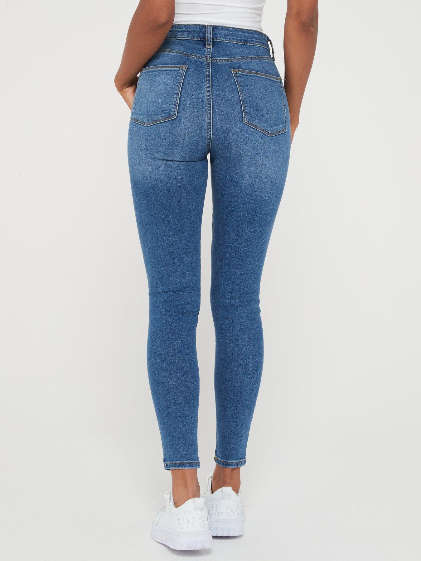 Short Florence High Rise Skinny Jeans Mid Wash