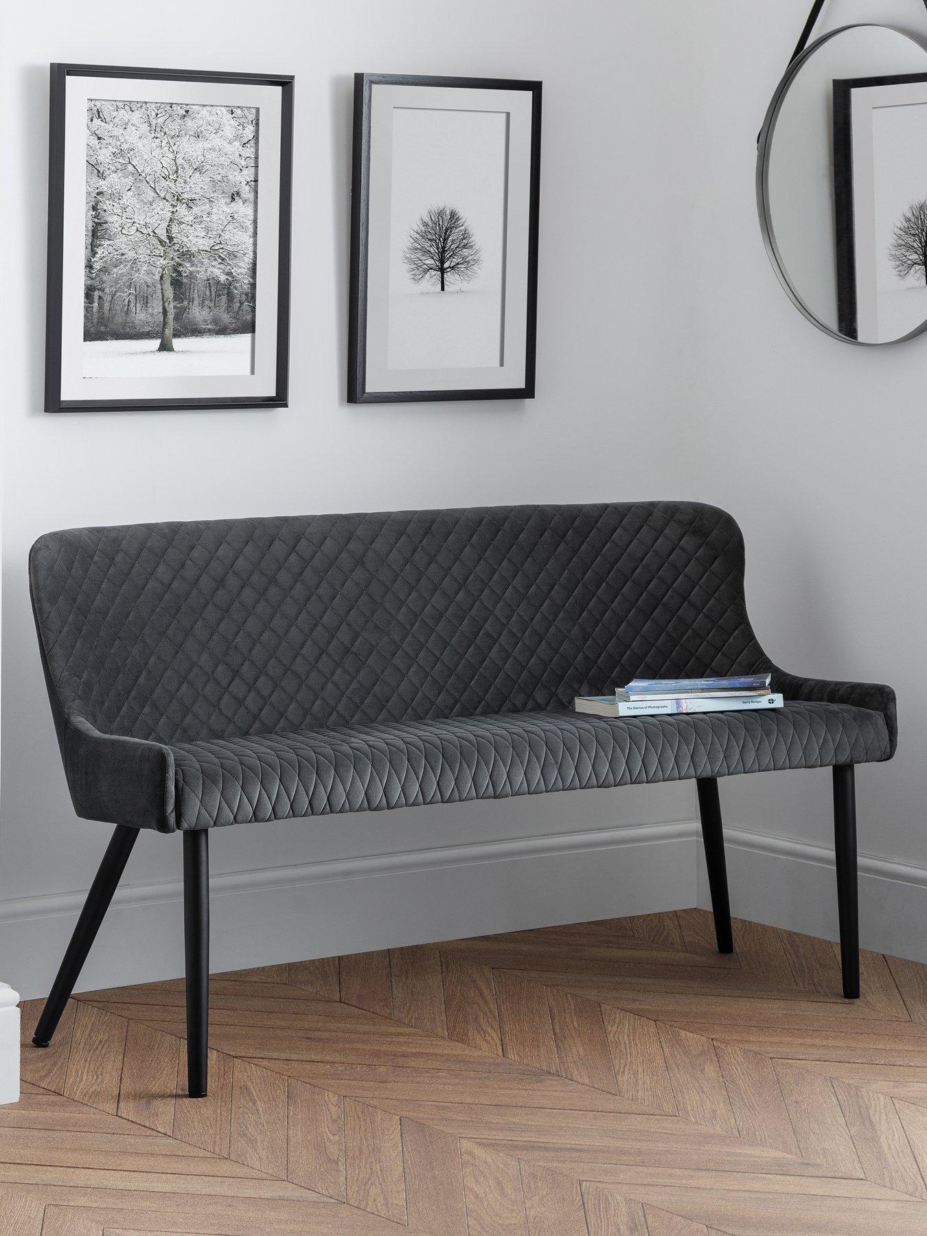 julian-bowen-luxe-high-back-bench-grey
