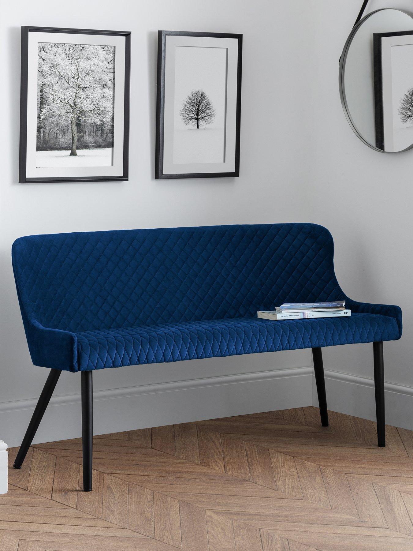 Julian Bowen Luxe High Back Bench - Blue