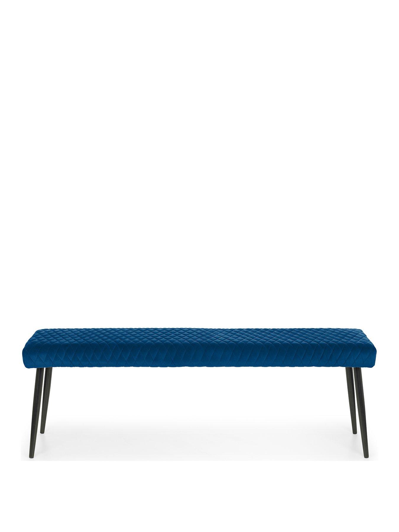 Image 2 of 4 of Julian Bowen Luxe Velvet Low Bench - Blue