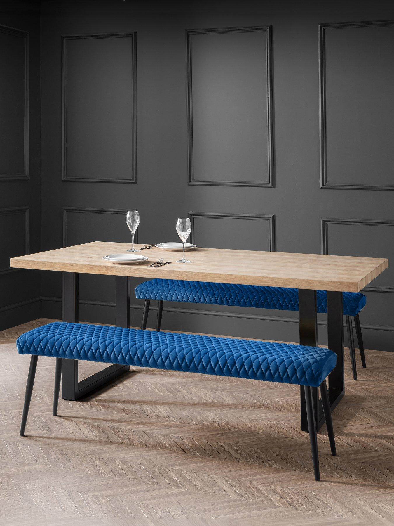 Image 4 of 4 of Julian Bowen Luxe Velvet Low Bench - Blue