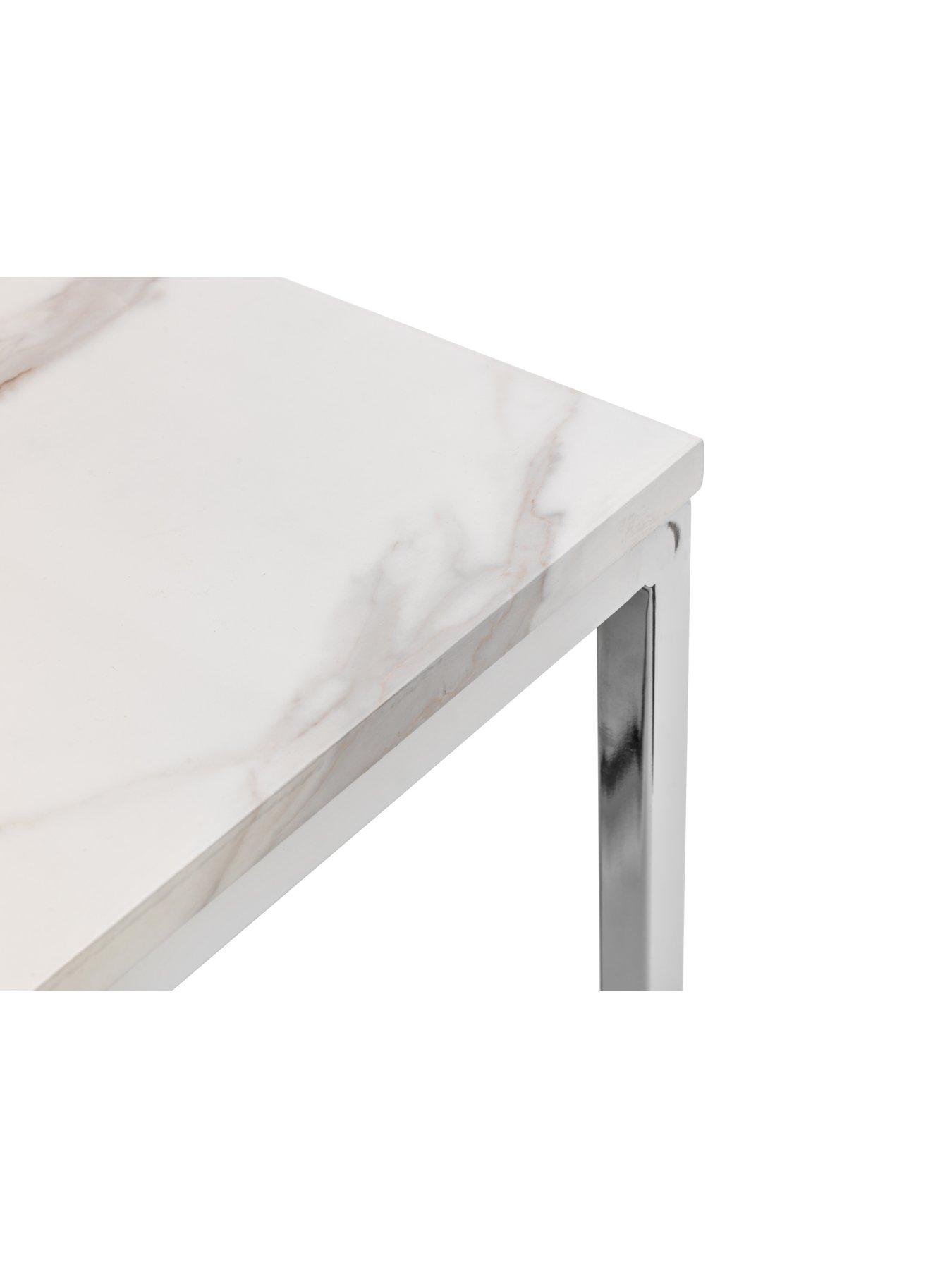 Image 4 of 4 of Julian Bowen Scala White Marble Top Lamp Table