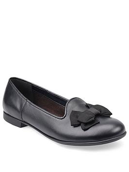 start-rite-inspire-black-leather-bow-slip-on-girls-school-shoes