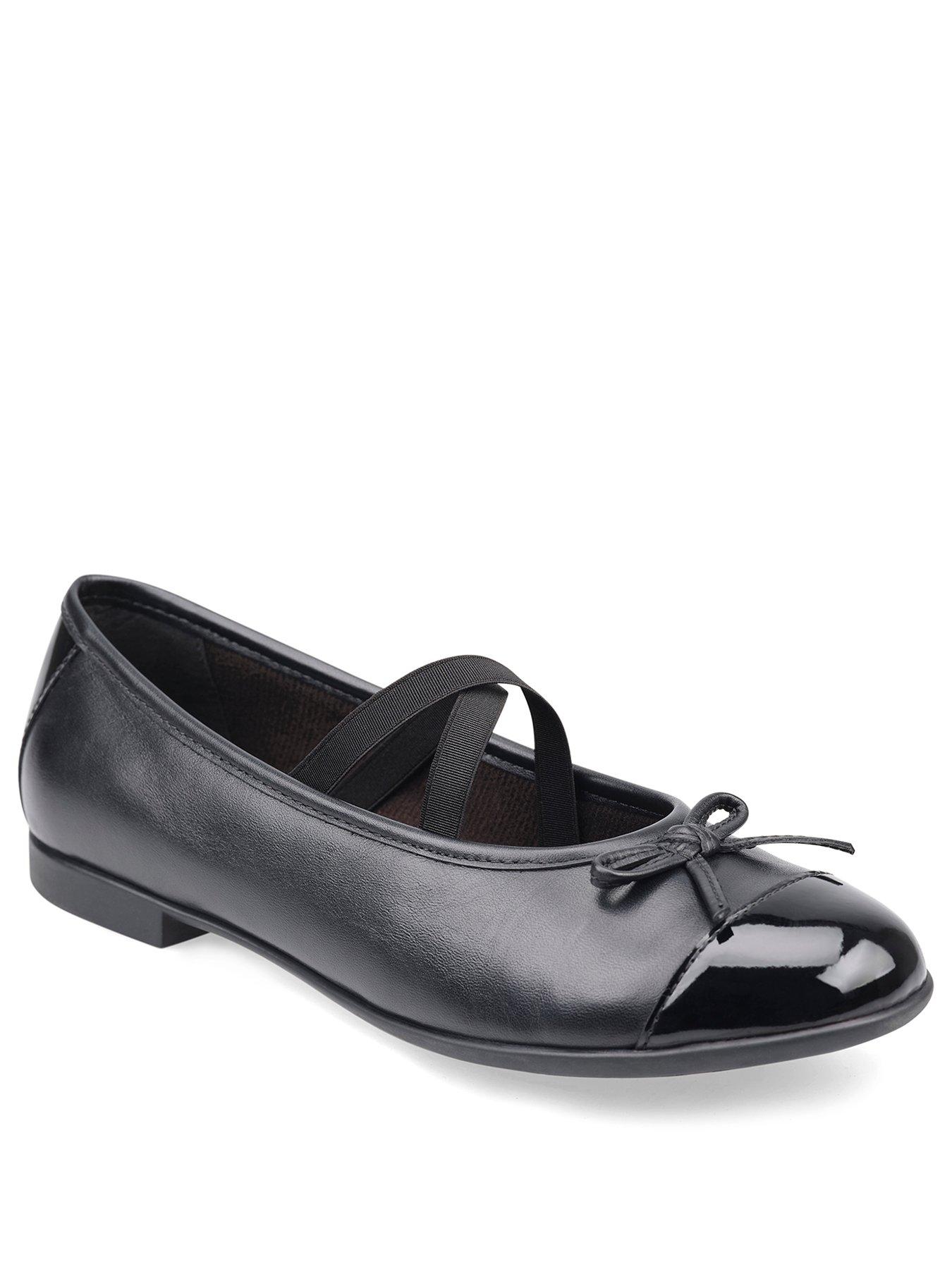 start-rite-girlsnbspidol-patent-leather-slip-onnbspschool-shoes-with-bow-black