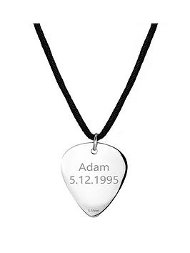 mens-personalised-steel-guitar-pick-pendant-necklace