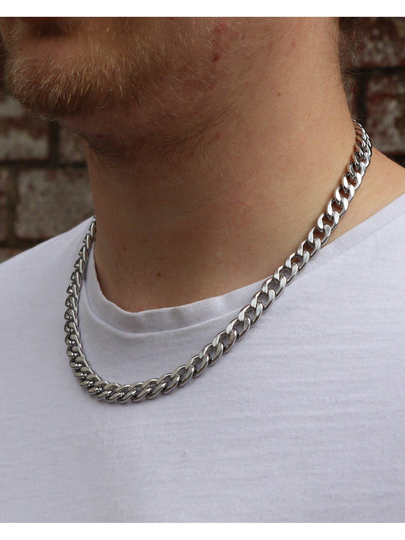 mens-20-flat-curb-9mm-steel-chain-necklacedetail