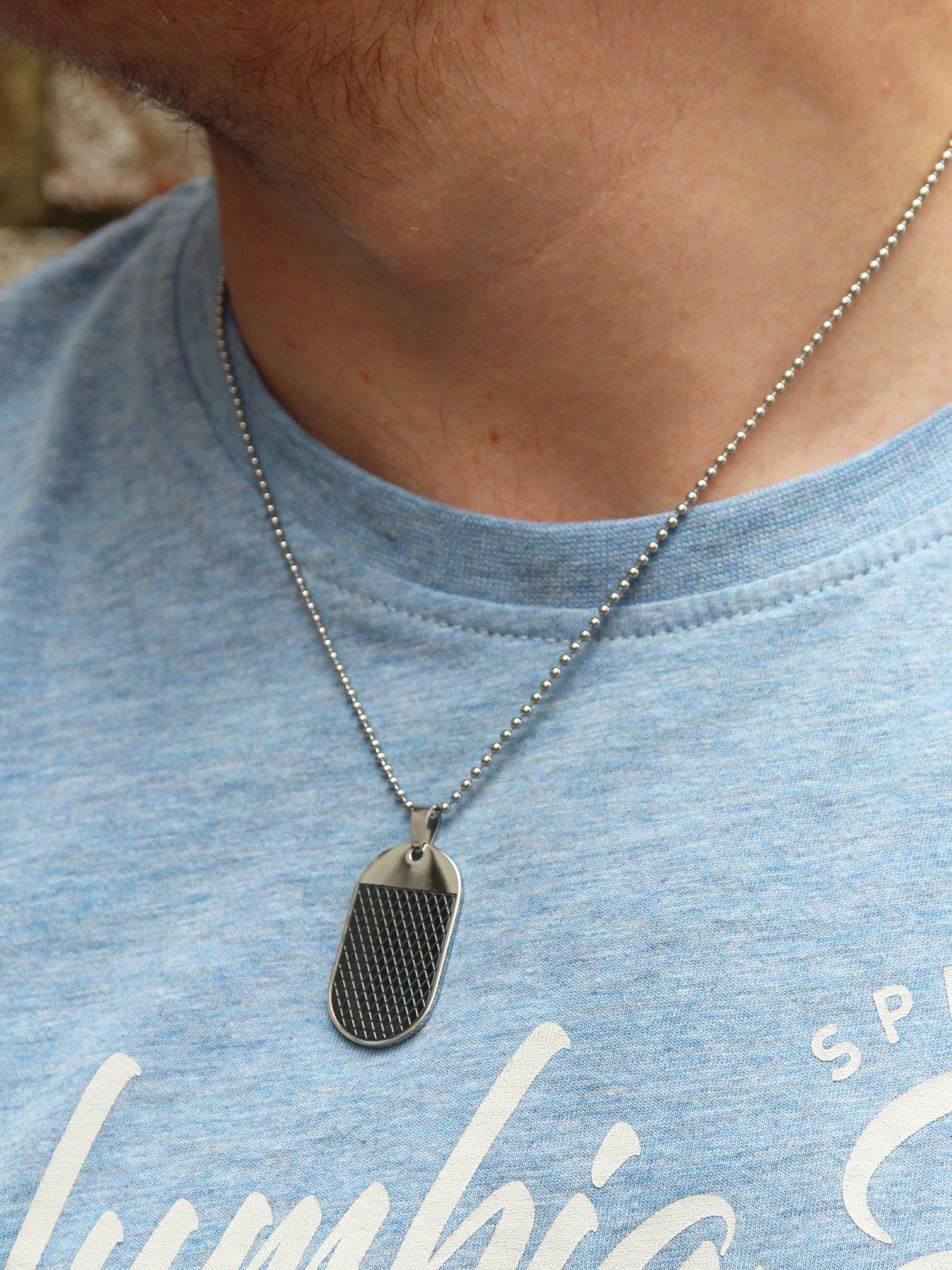 Mens tag clearance necklace