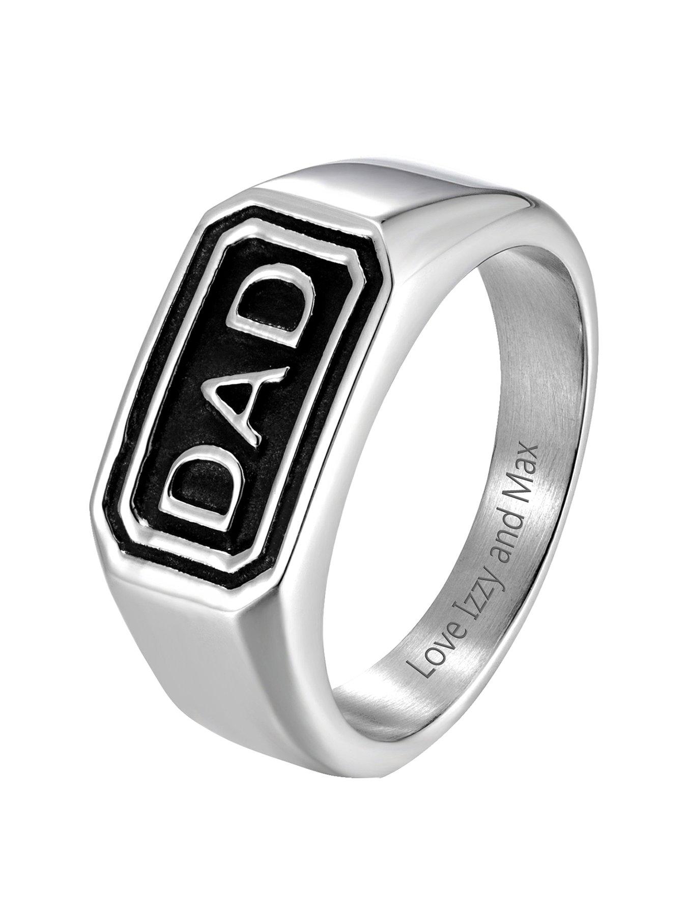 Mens Dad Titanium Ring Engraved Love You Dad - Black – Willis Judd