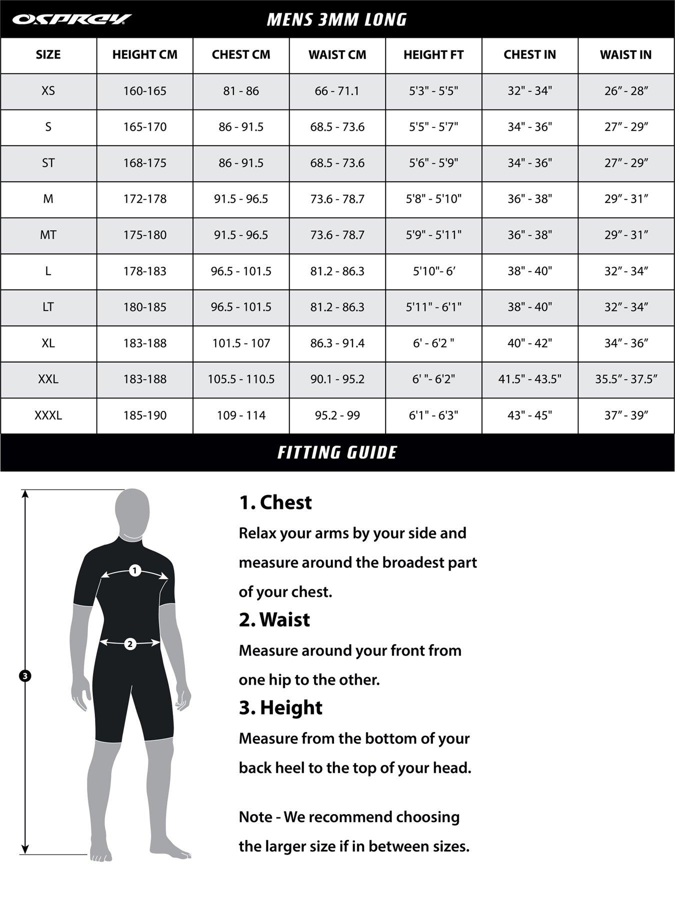 Image 6 of 6 of Osprey Action Sports Origin Mens Long Wetsuit &nbsp;- 3mm - Black / Red / Grey