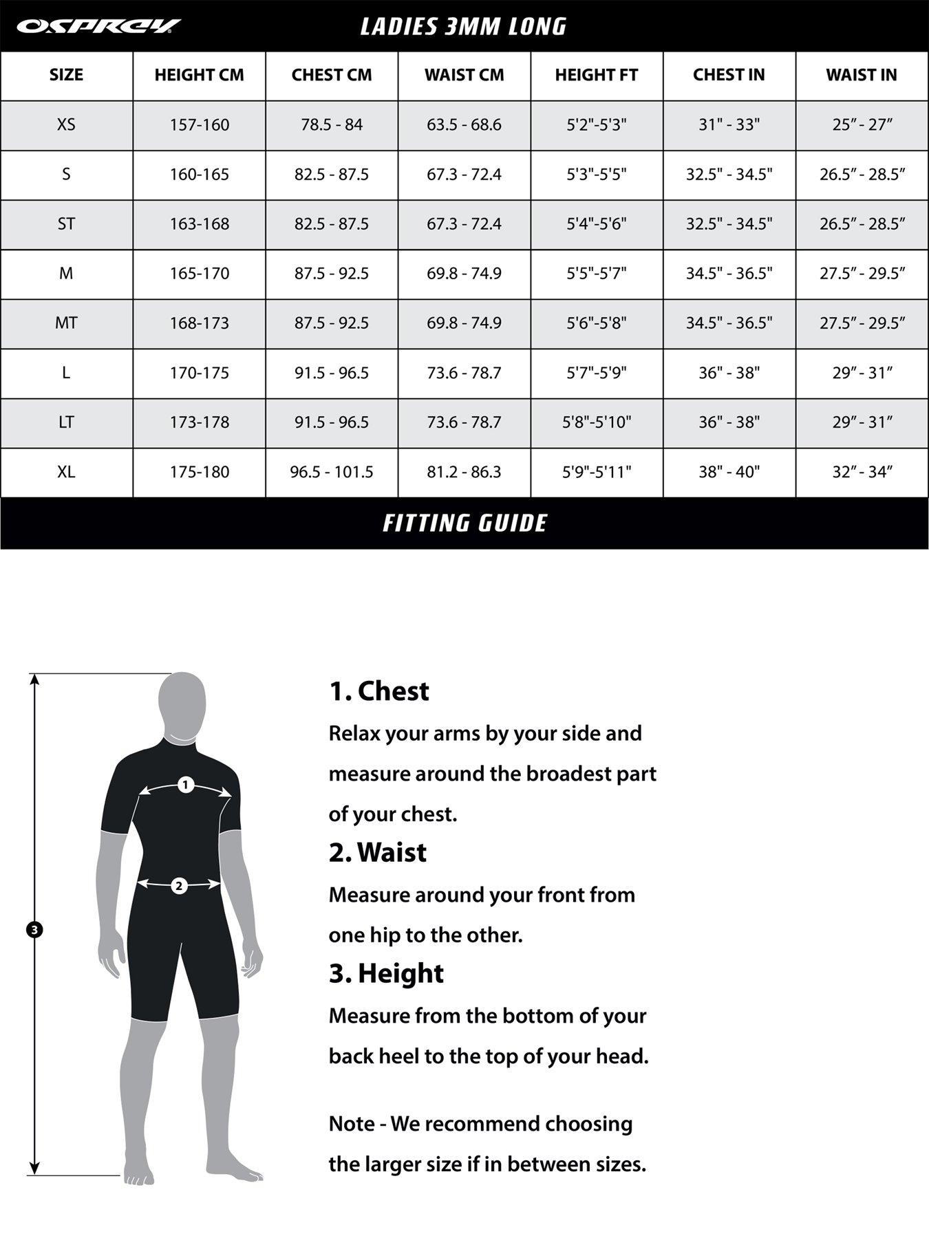 Image 6 of 6 of Osprey Action Sports Origin Ladies Long Length&nbsp;Wetsuit -&nbsp;Black/Blue