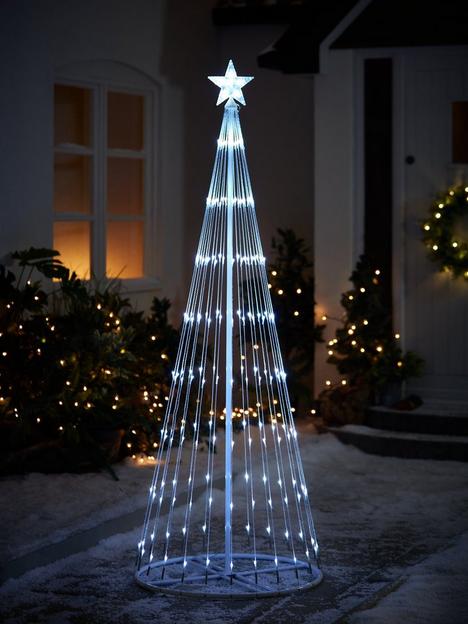 6ft-white-waterfall-led-outdoor-christmas-tree-light