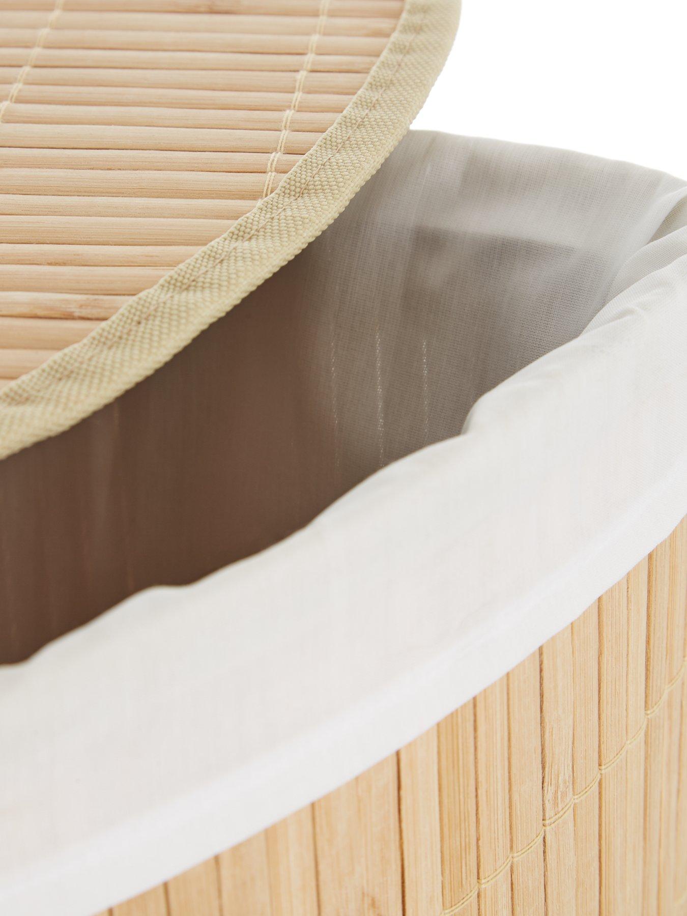 Image 3 of 4 of The Very Collection Bamboo Corner Laundry Hamper