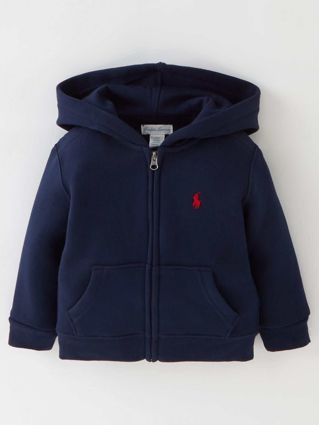 Image 1 of 3 of Polo Ralph Lauren Baby Boys Classic Zip Through Hoodie - Navy