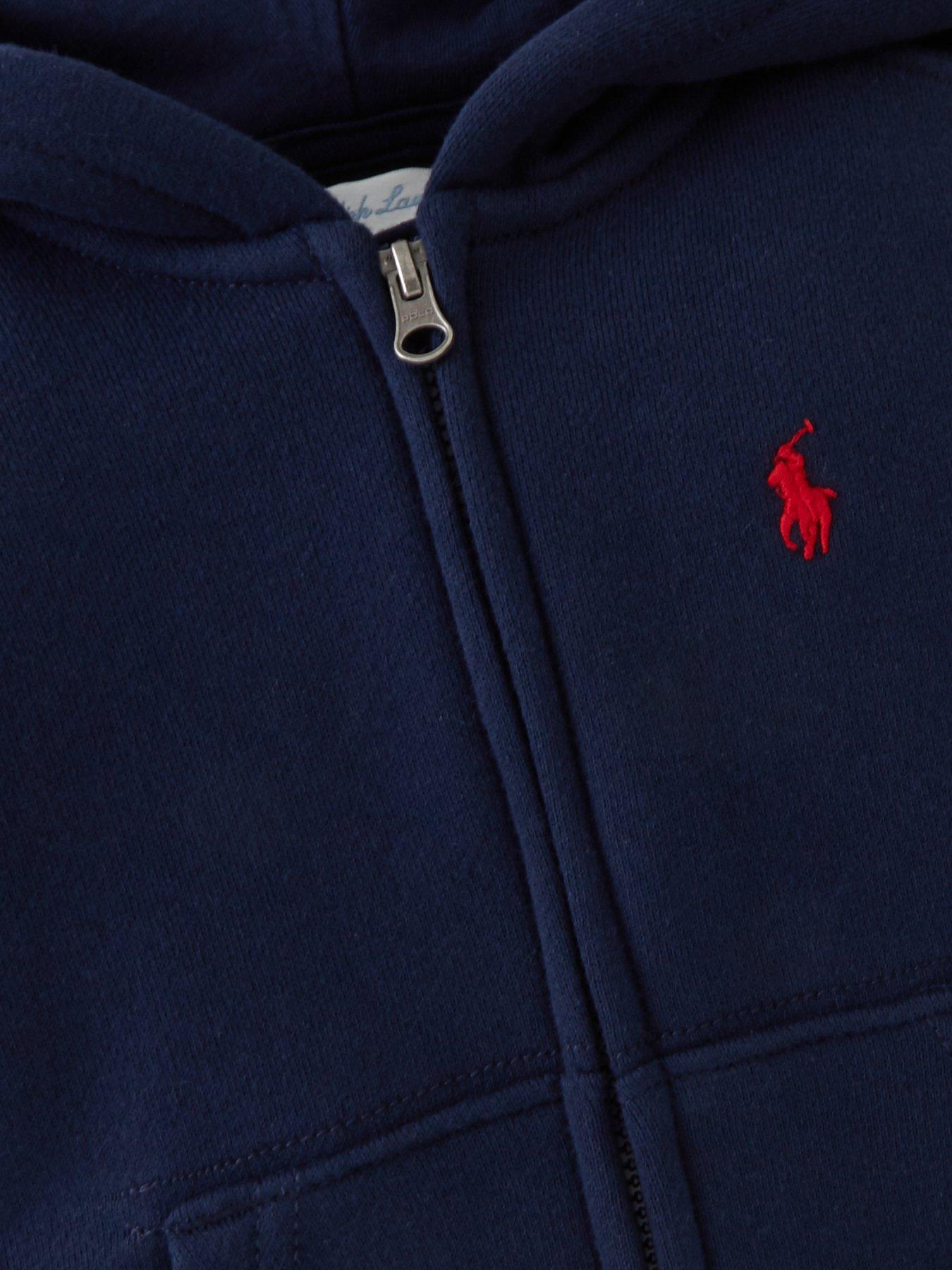 Image 3 of 3 of Polo Ralph Lauren Baby Boys Classic Zip Through Hoodie - Navy