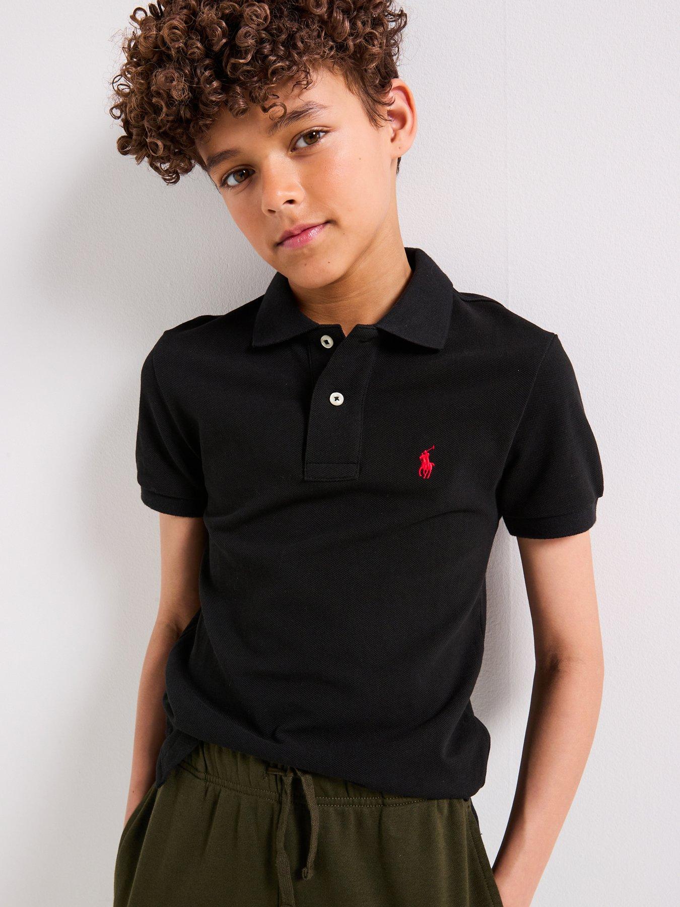 undefined Boys Classic Short Sleeve Polo - Black