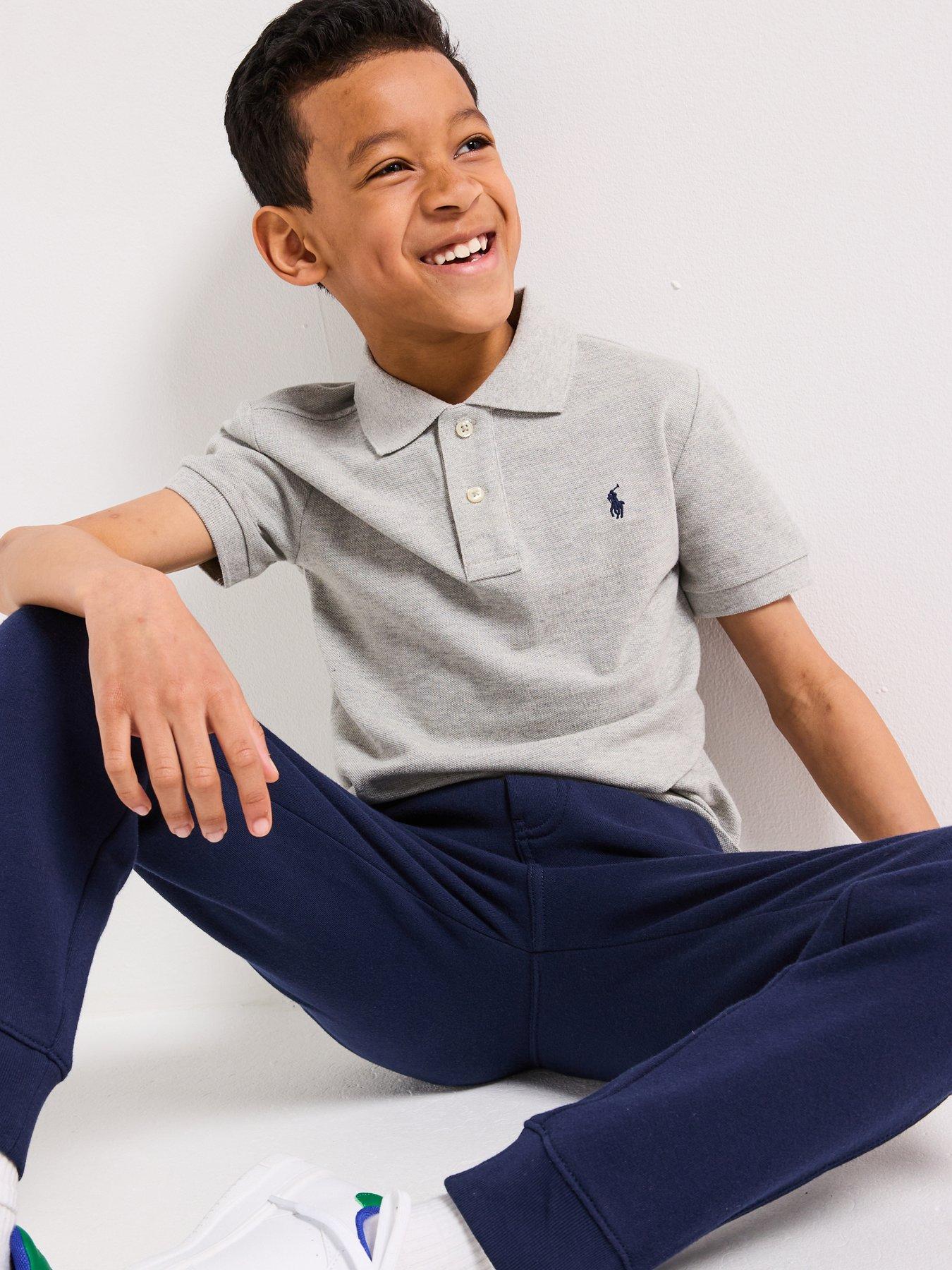 undefined Boys Classic Short Sleeve Polo Shirt - Grey Marl