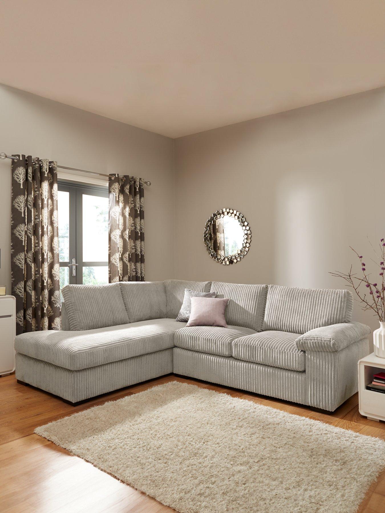 undefined Amalfi Standard Back Fabric Left Hand Corner Chaise Sofa - Silver - FSC® Certified