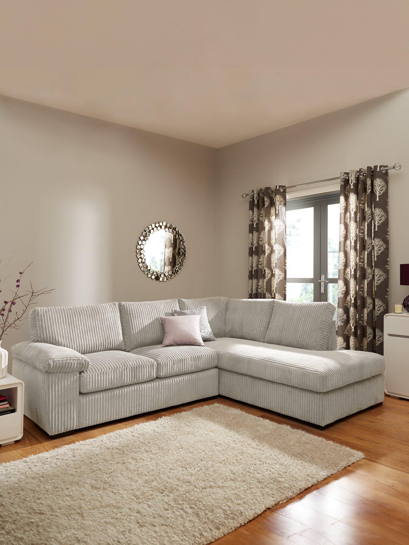 Image 1 of 5 of Very Home Amalfi Standard Back Fabric Right Hand Corner Chaise Sofa - Silver - FSC&reg; Certified